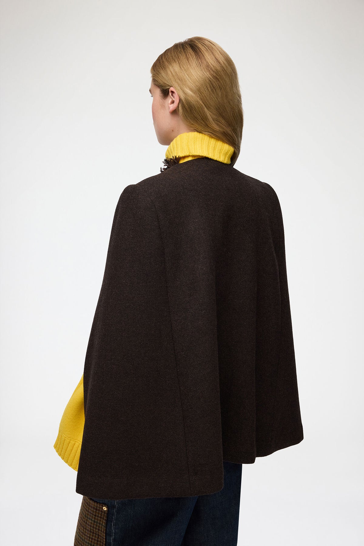 Cape en laine marron