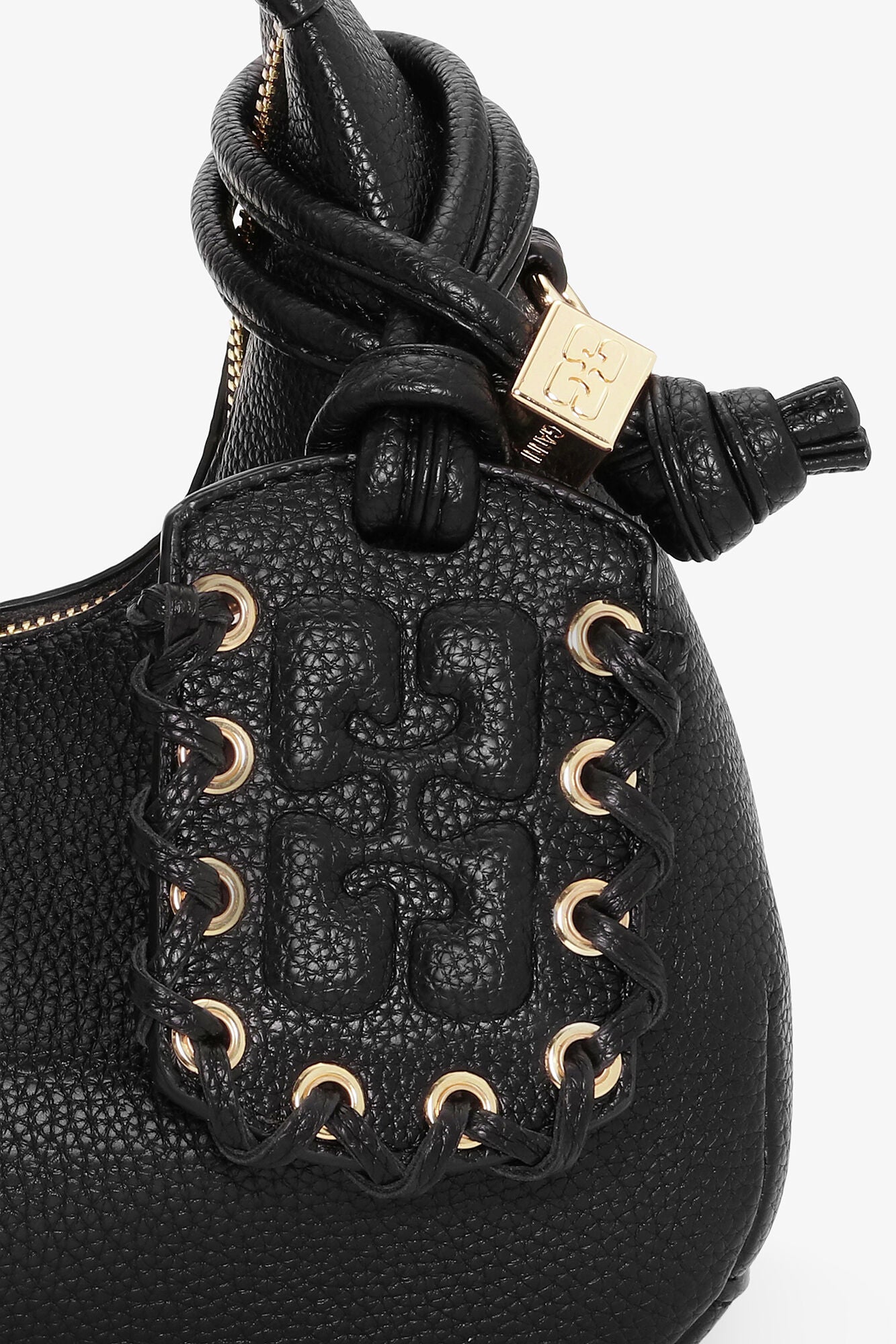 Sac Hobo Mini Grainé noir