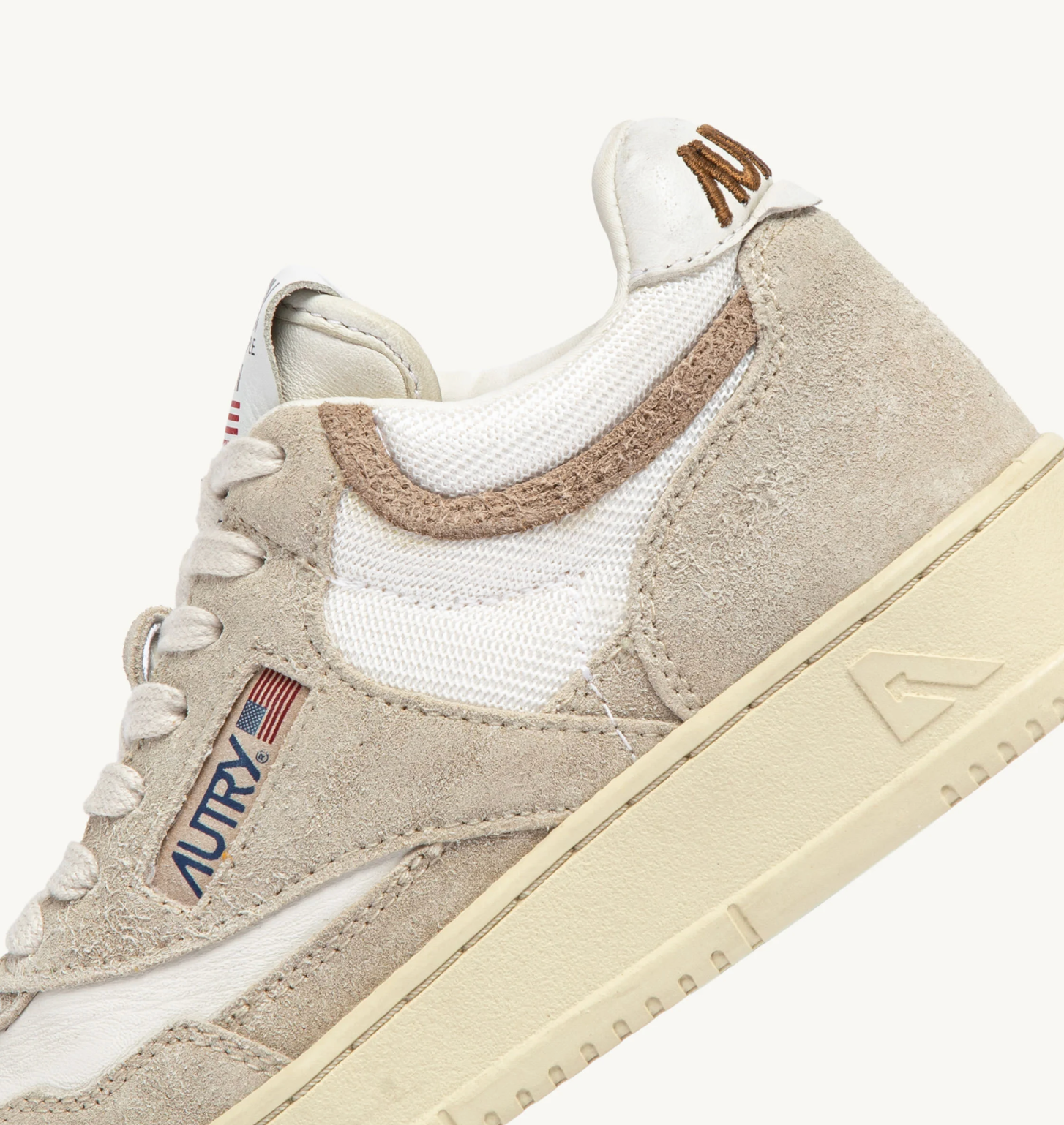 BASKET OPEN EN CUIR & DAIM ET EN ÉCRU & BEIGE