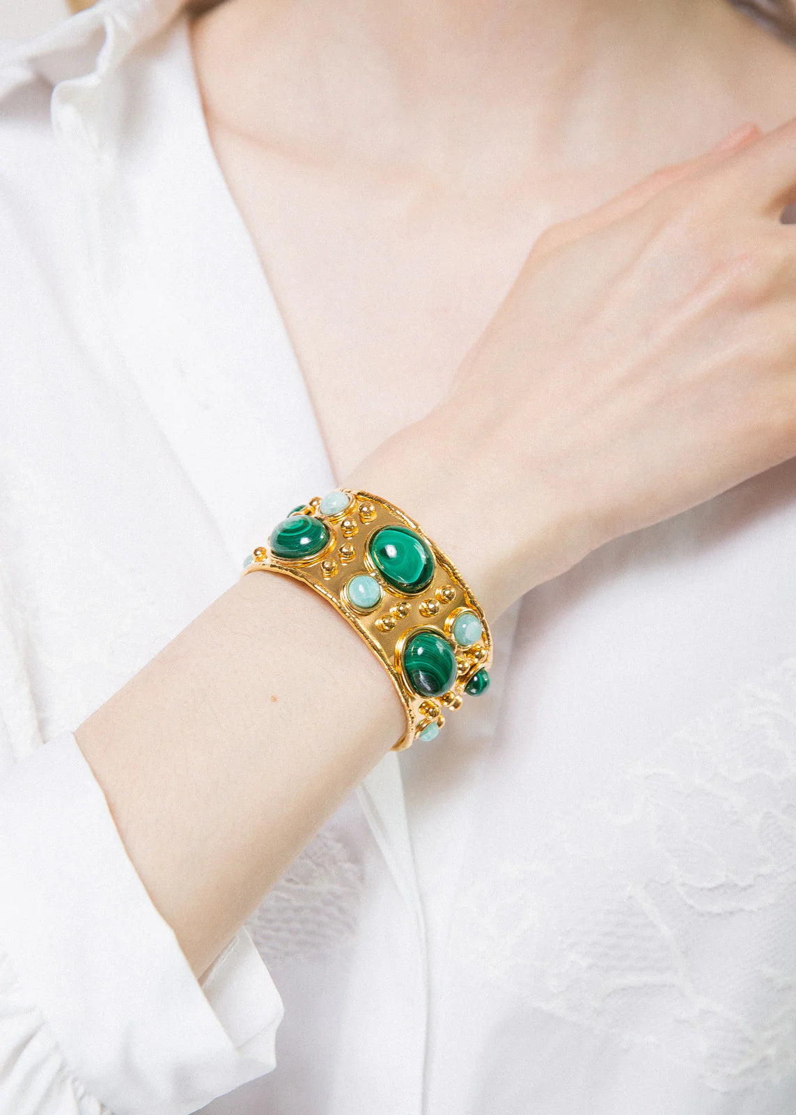 Manchette Byzantine Malachite/Amazonite