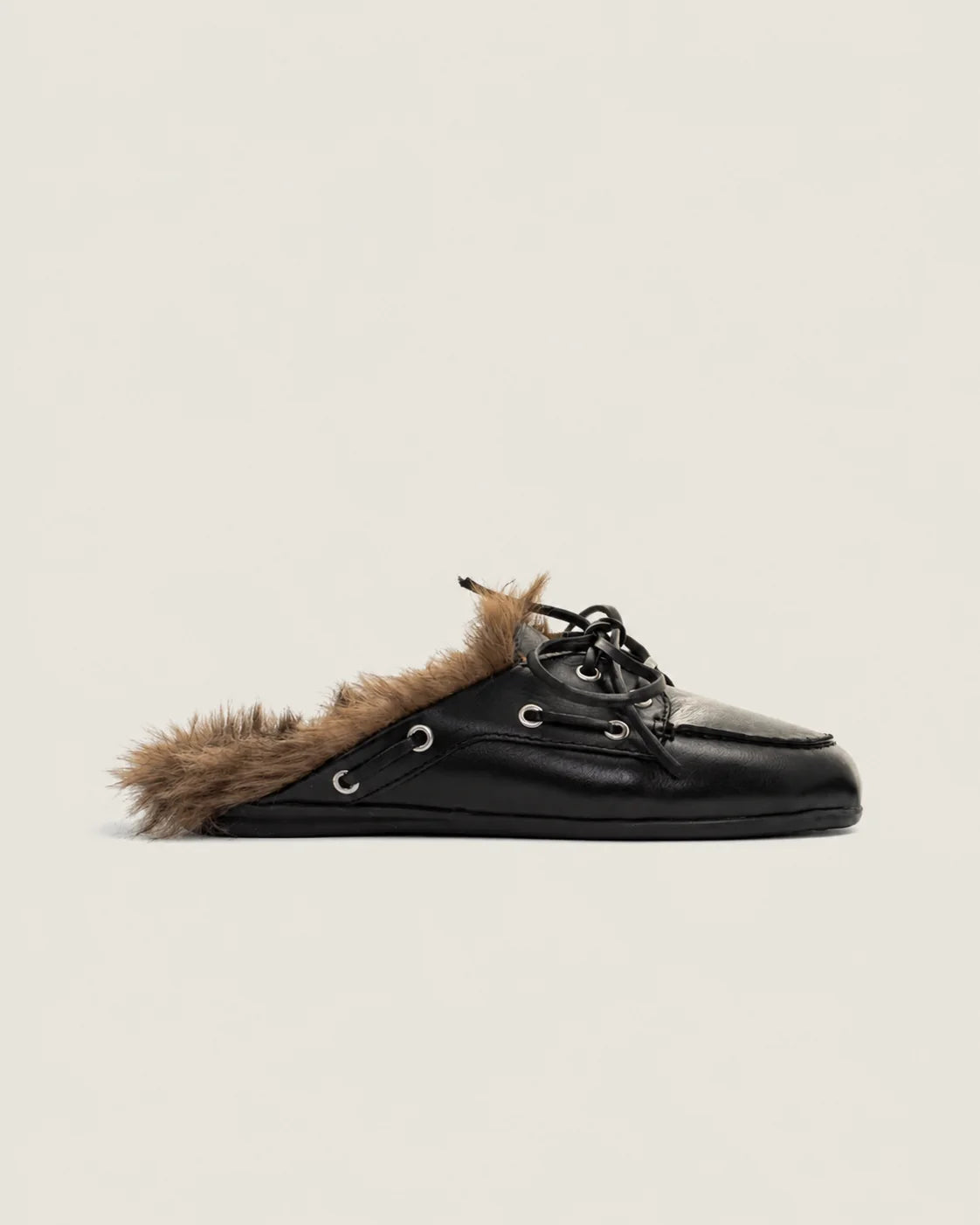 Mules cuir fourrure