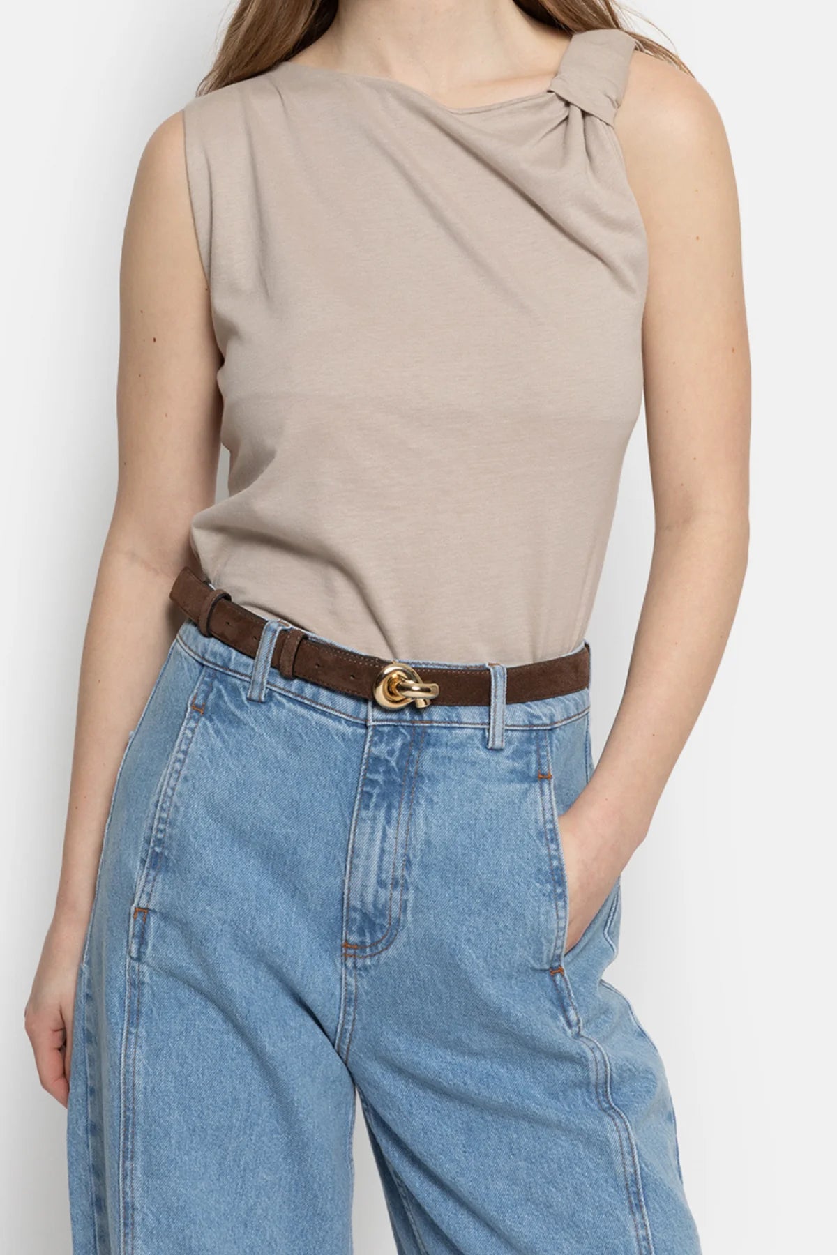 Ceinture daim LIVELY brune