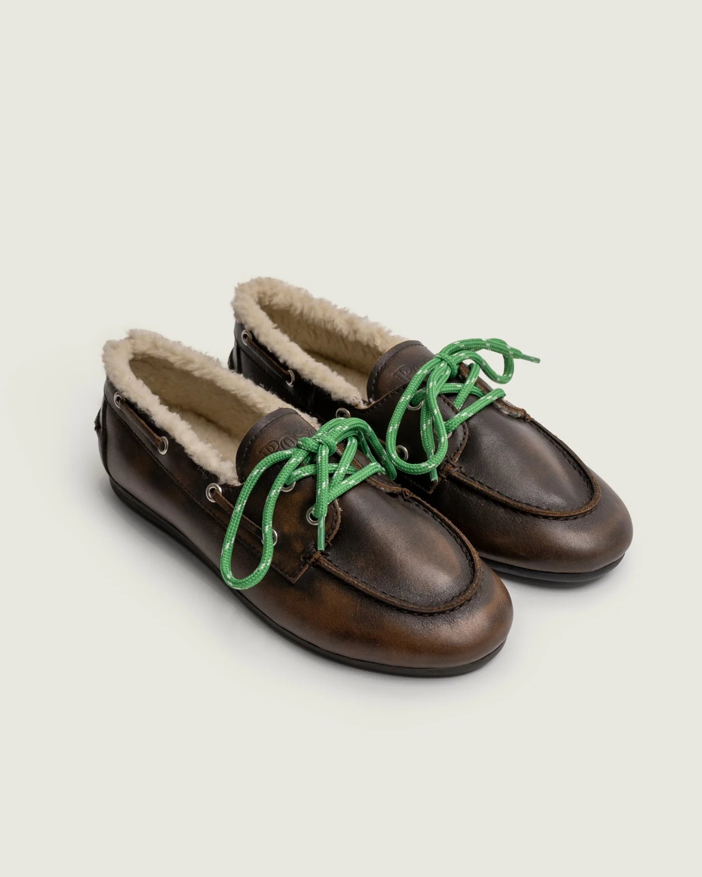 Mocassins cuir fourrés coffee