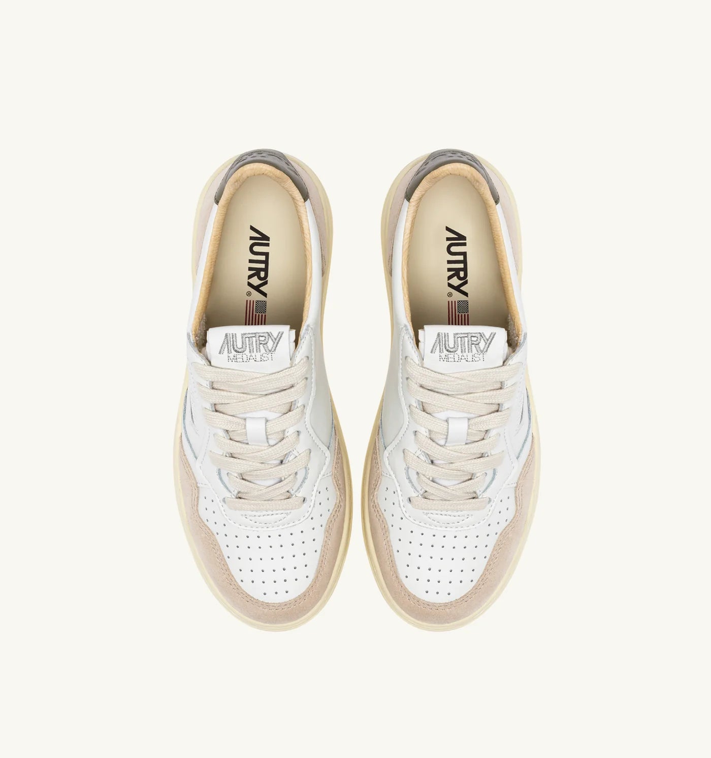 Baskets Medalist Low beige & kaki