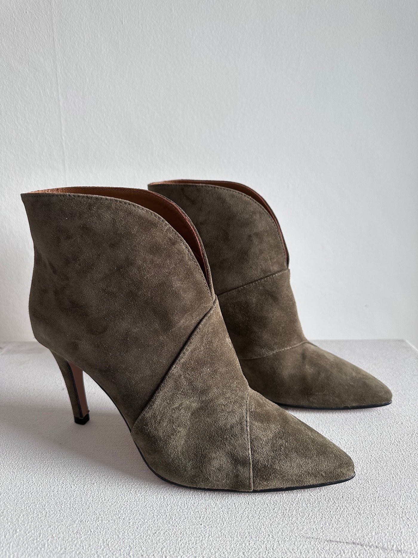 Sofia leather army heel boots