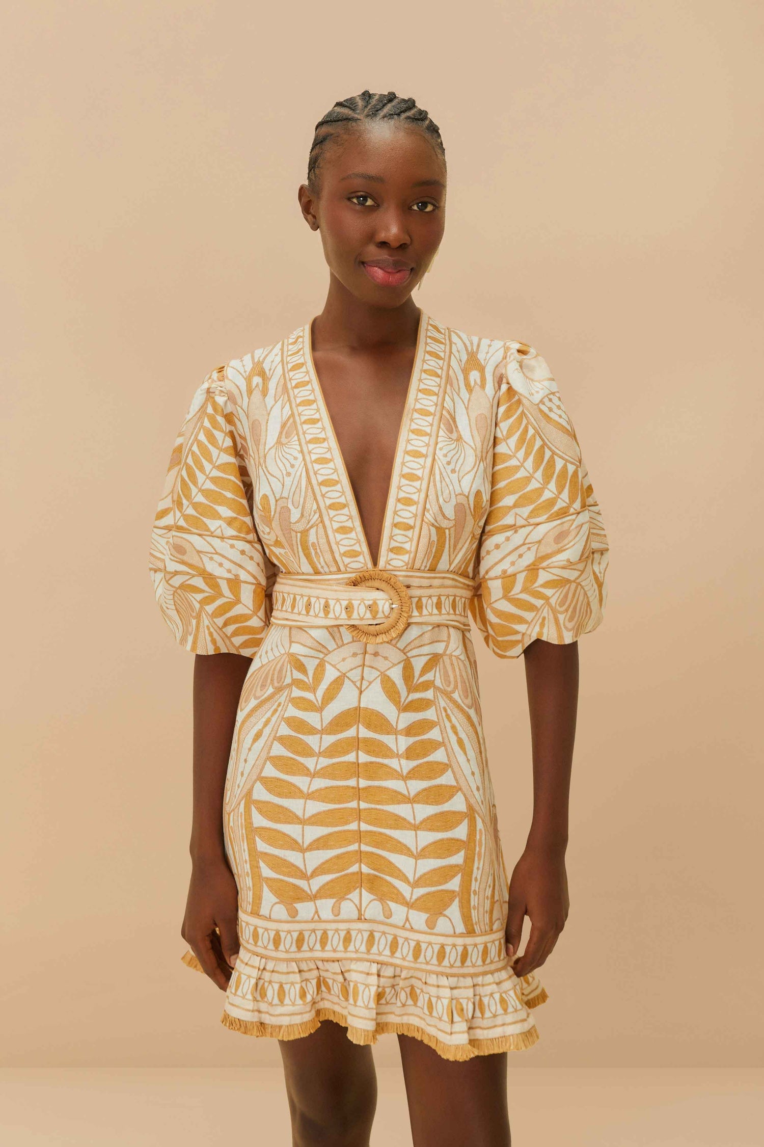 Robe courte ceinture