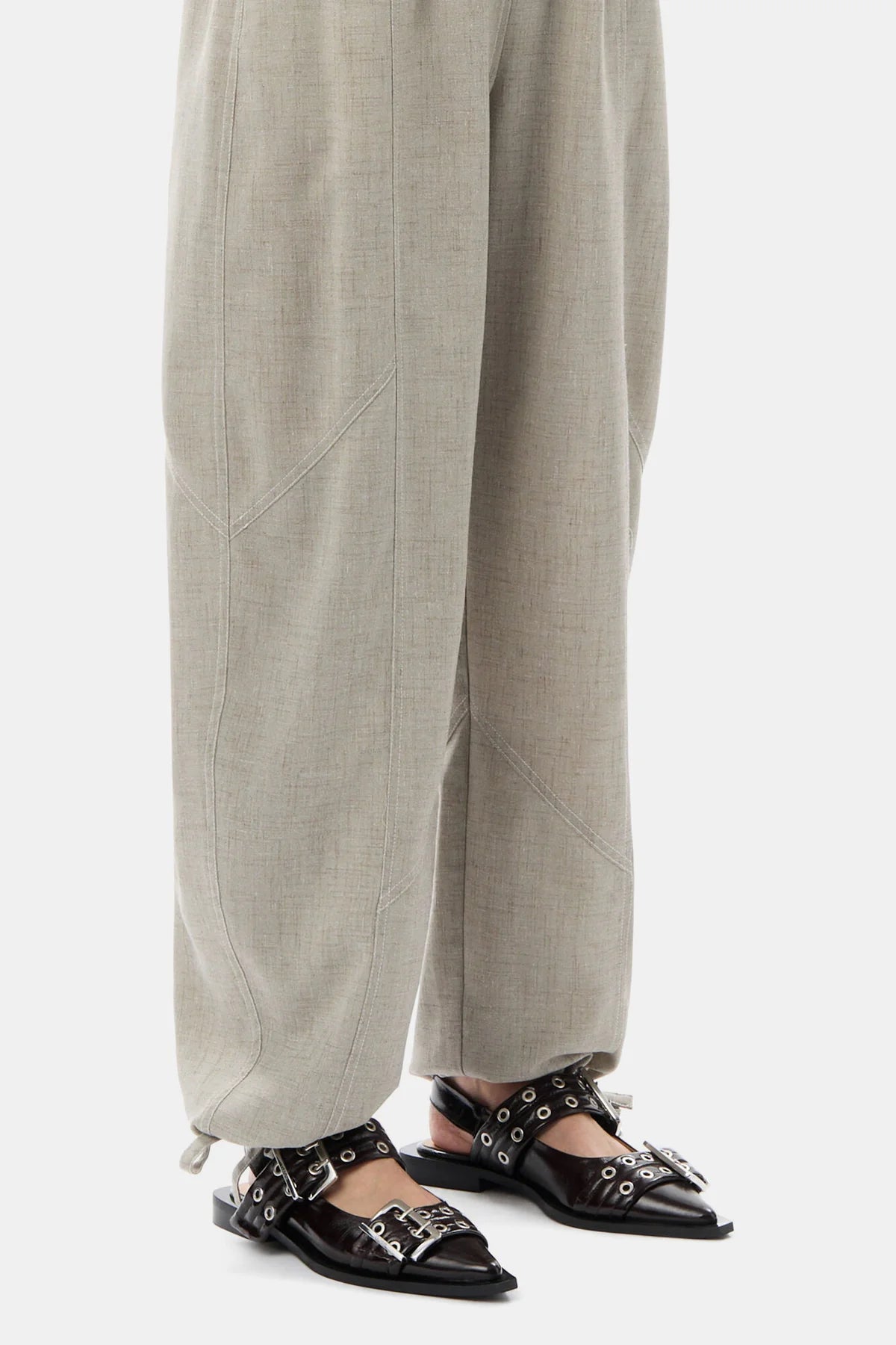 Ballerines bordeaux à boucles