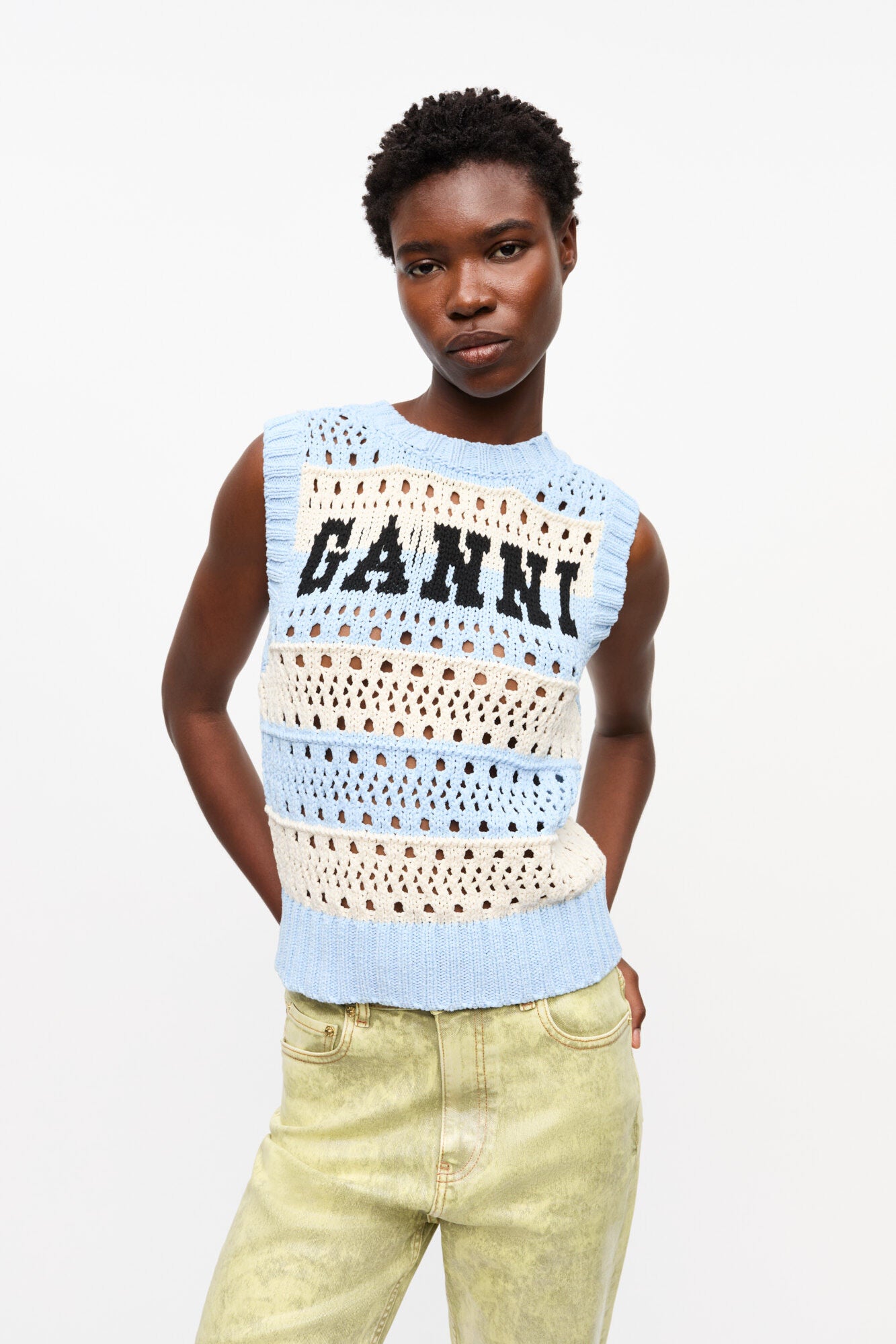 Pull sans manches ligné GANNI