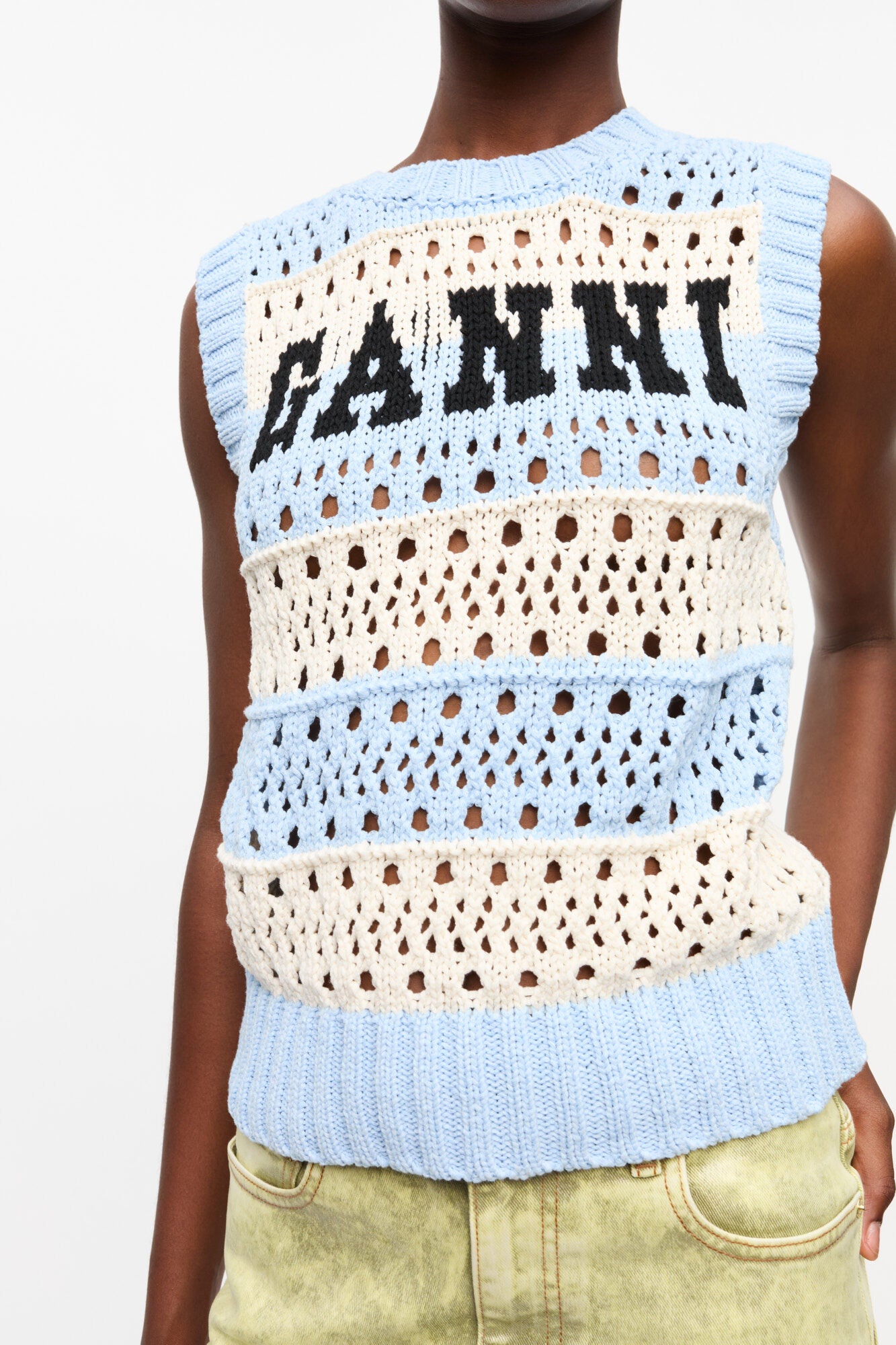 Pull sans manches ligné GANNI