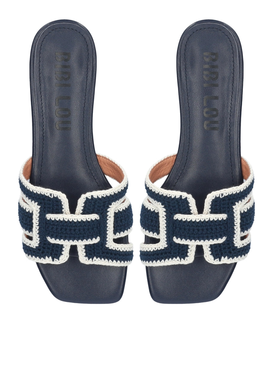 Mules plates tissu