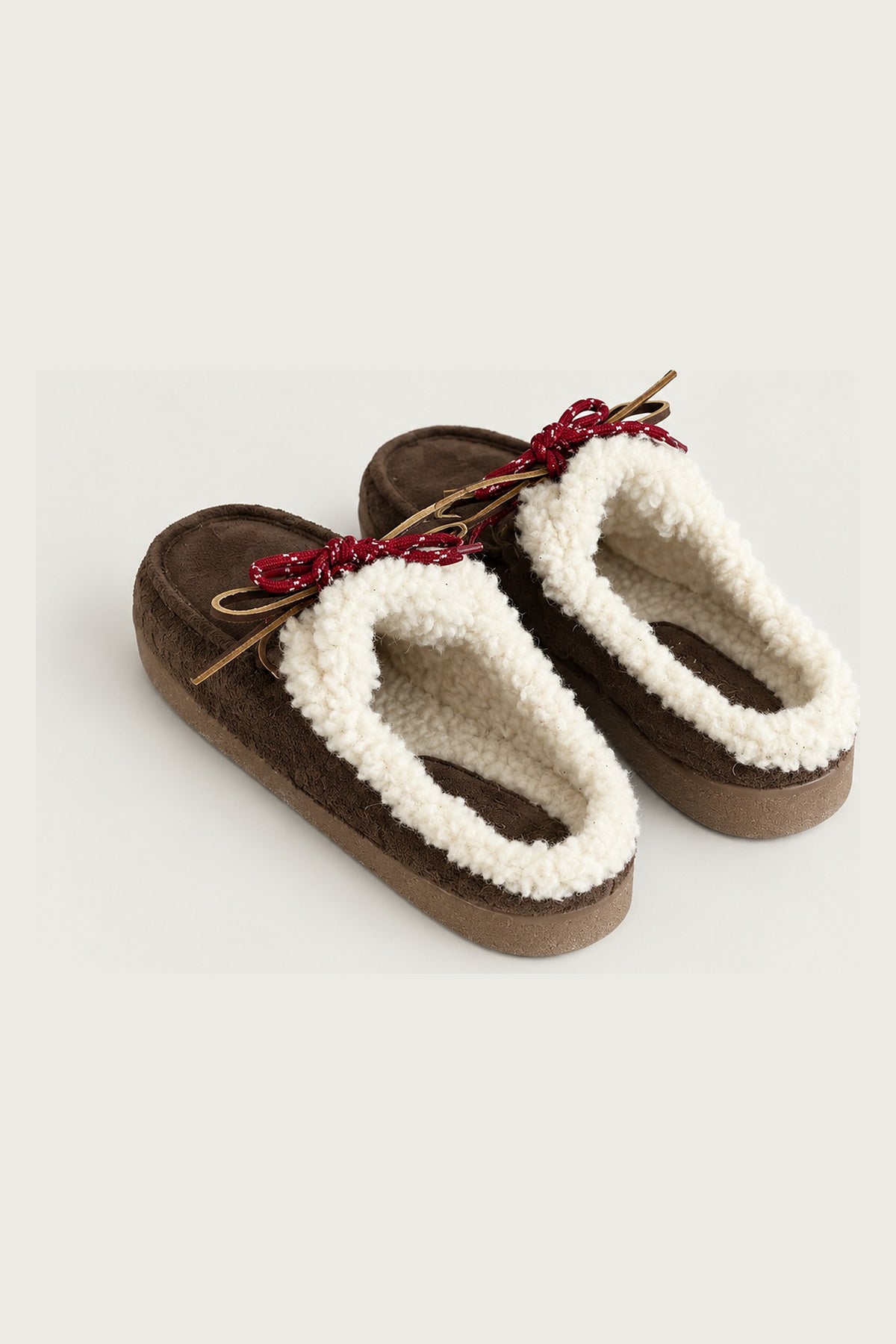 Fur-lined suede mules DOLOMITI