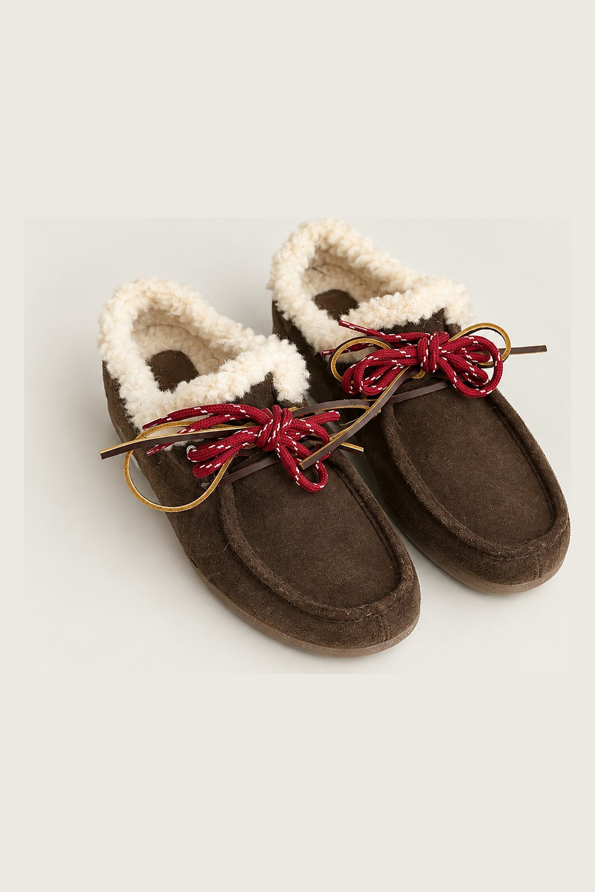 Fur-lined suede mules DOLOMITI