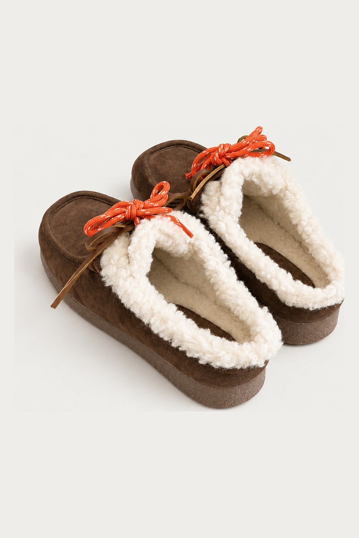 Fur-lined suede mules DOLOMITI