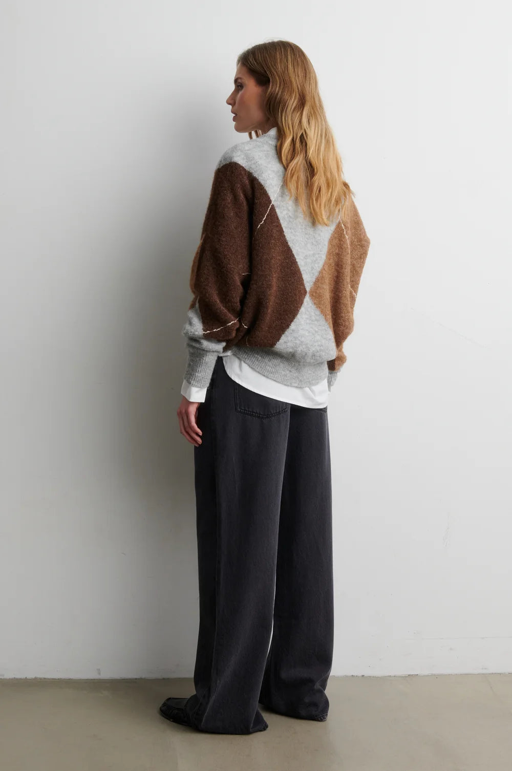 Pull V neck losange