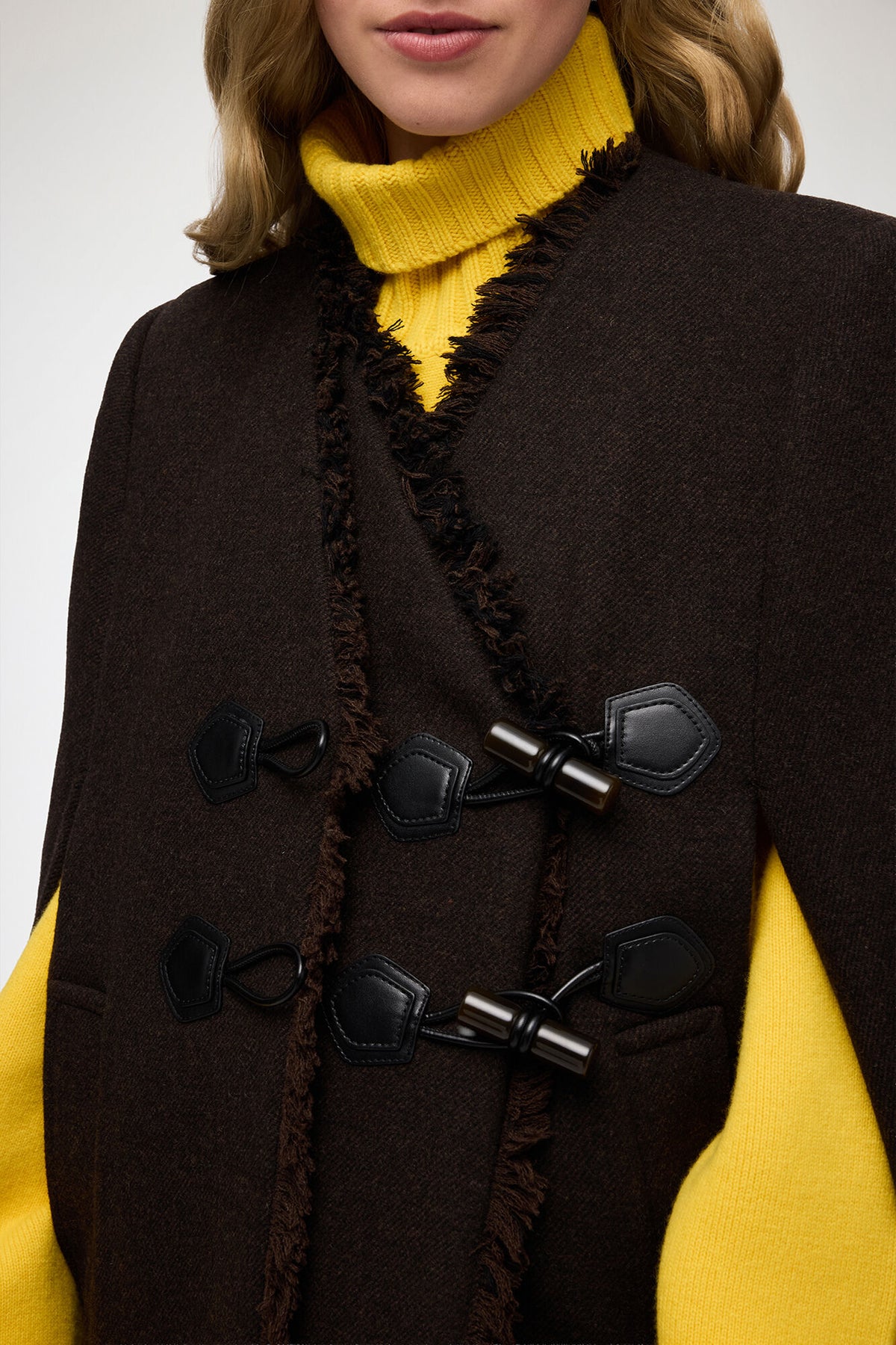 Cape en laine marron