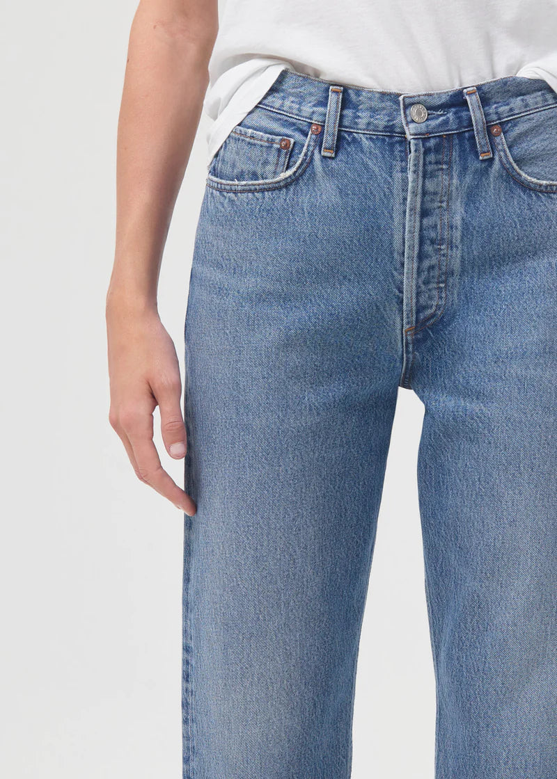 90'S Crop Loose Straight Jeans 