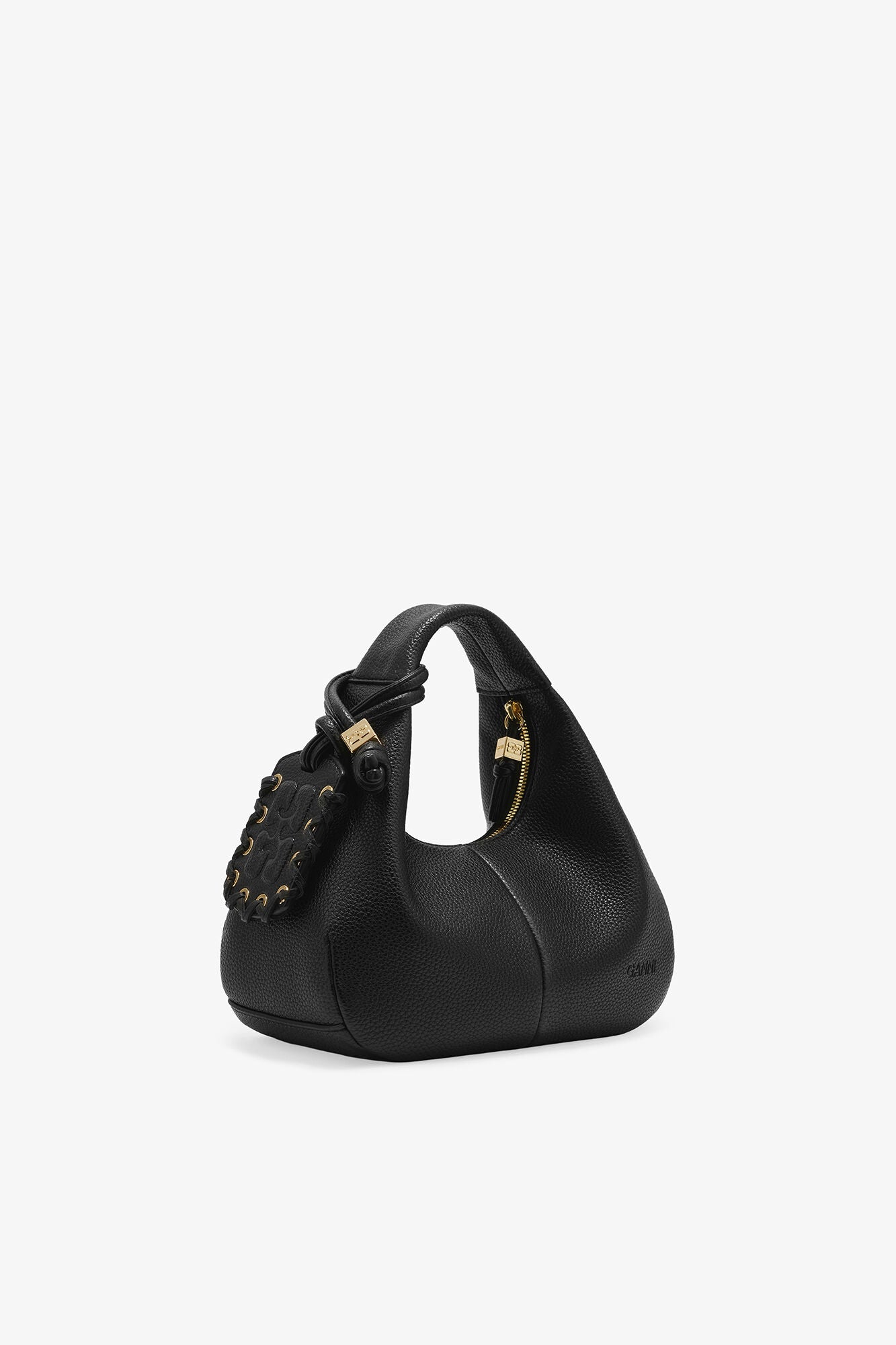 Sac Hobo Mini Grainé noir