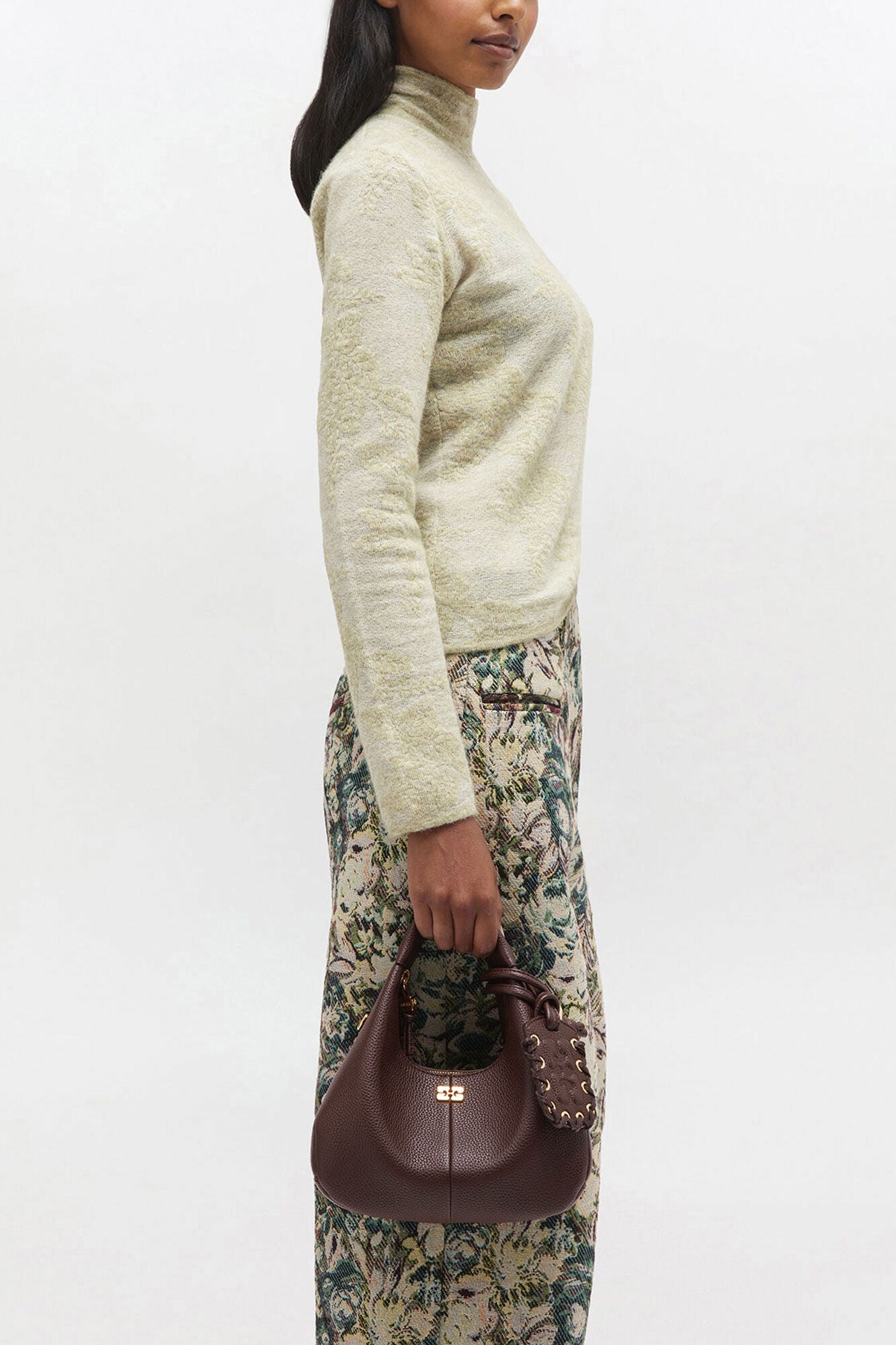 Sac Hobo Mini Grainé Coffee