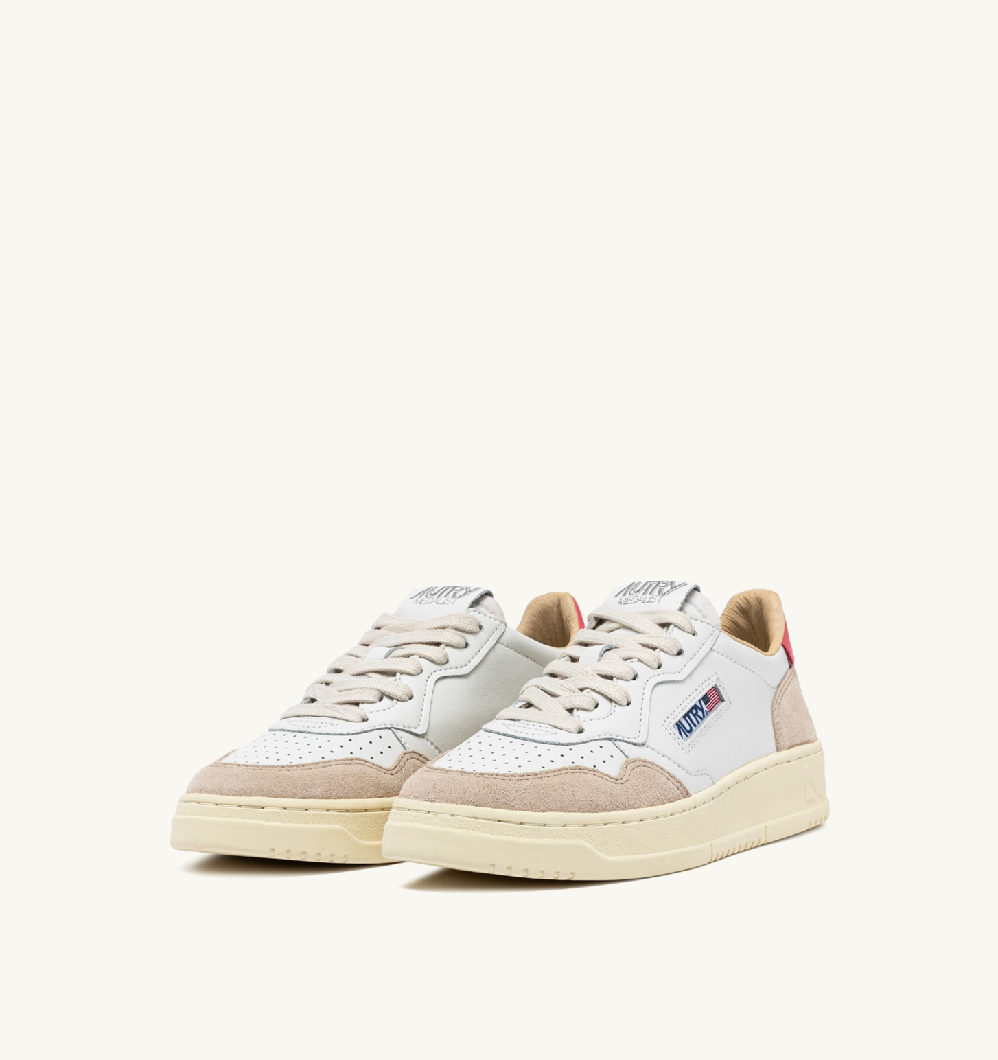 Baskets Medalist Low beige et rose