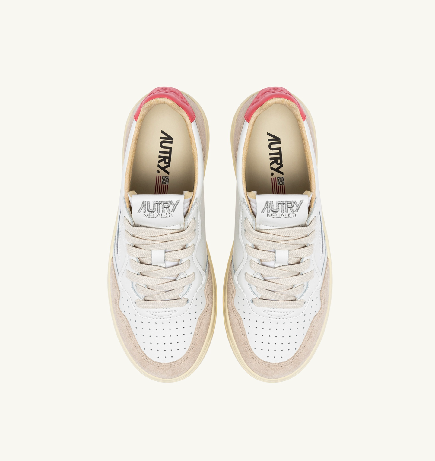 Baskets Medalist Low beige et rose