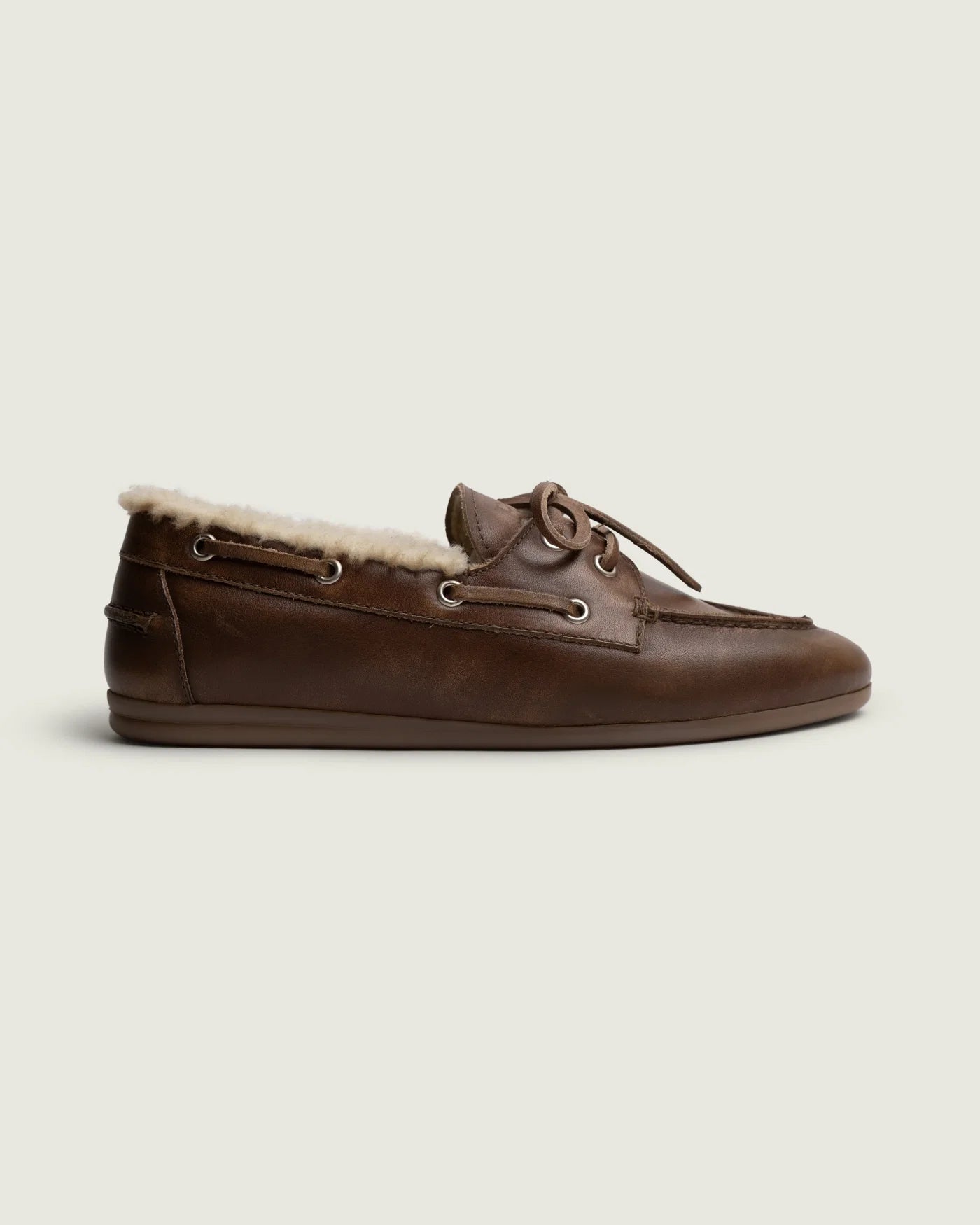 Mocassins brushed fourrées brunes