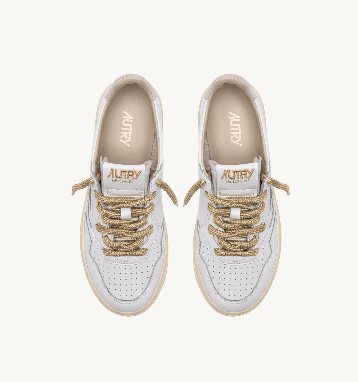 Baskets Medalist Low lacets doré
