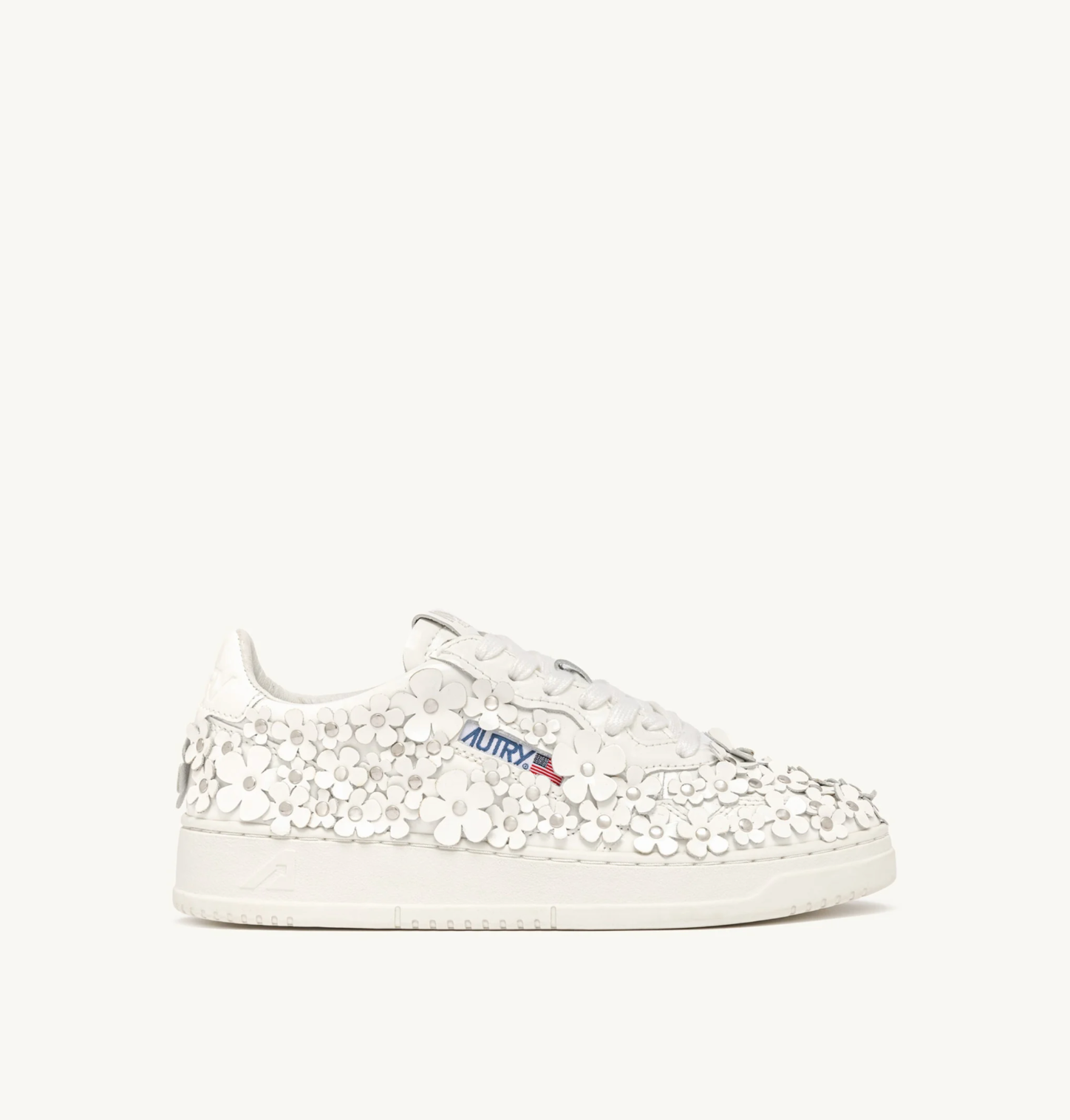 Baskets Medalist Low fleurs blanches