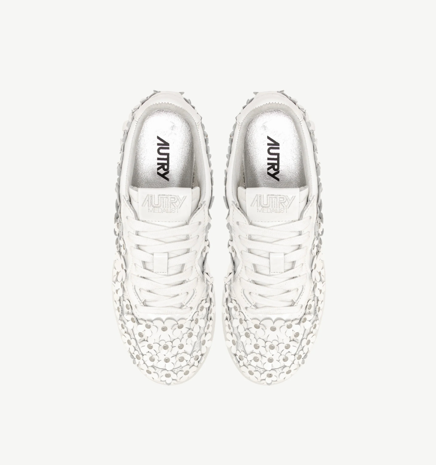 Baskets Medalist Low fleurs blanches