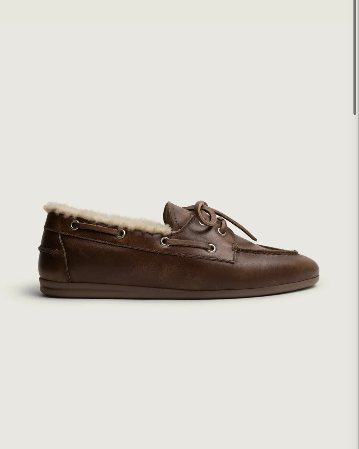 Gevoerde leren mocassins coffee