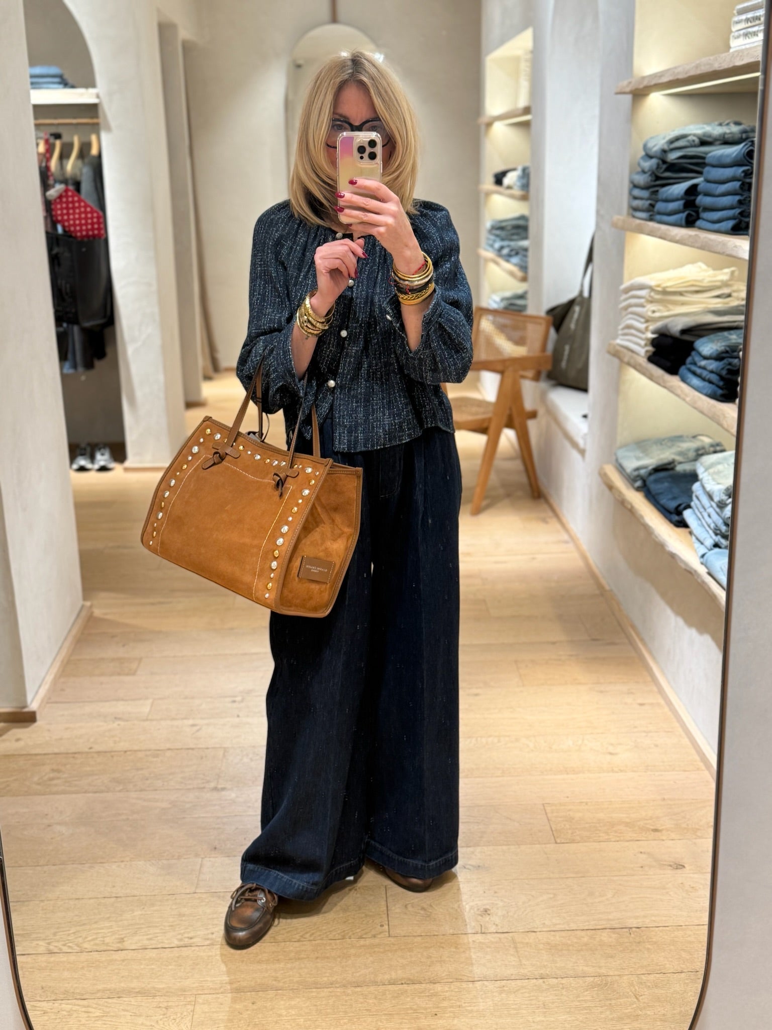 Chemisier tweed bohemian