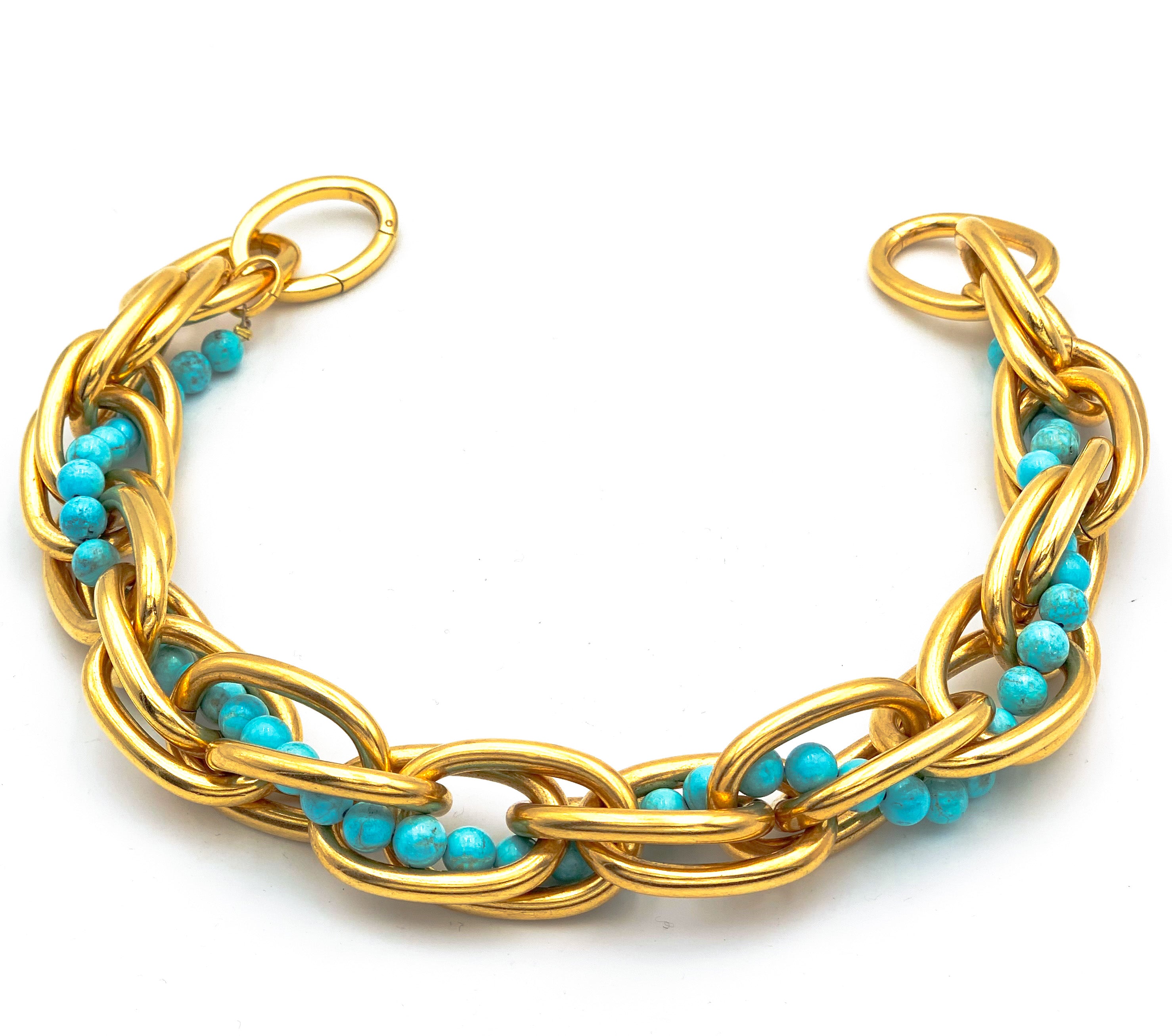 COLLIER MONCEAU MIX GOLD/TURQUOISE