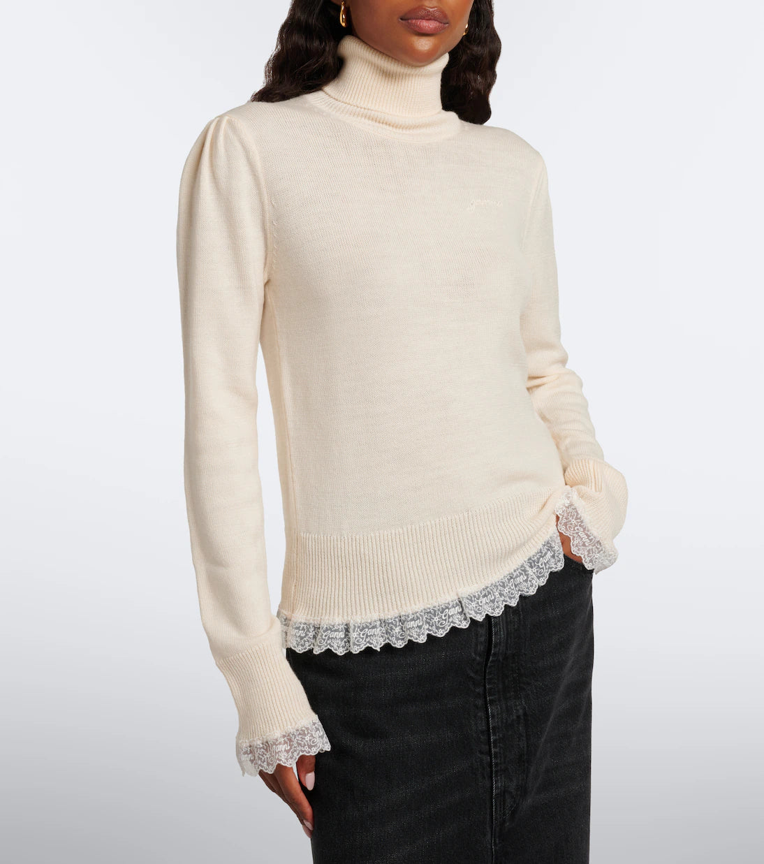 Pull col roulé Merino