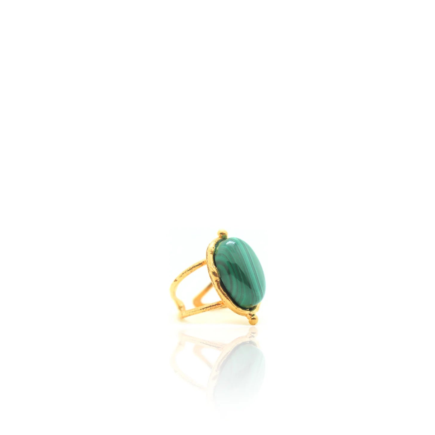 Bague Grande ovale malachite
