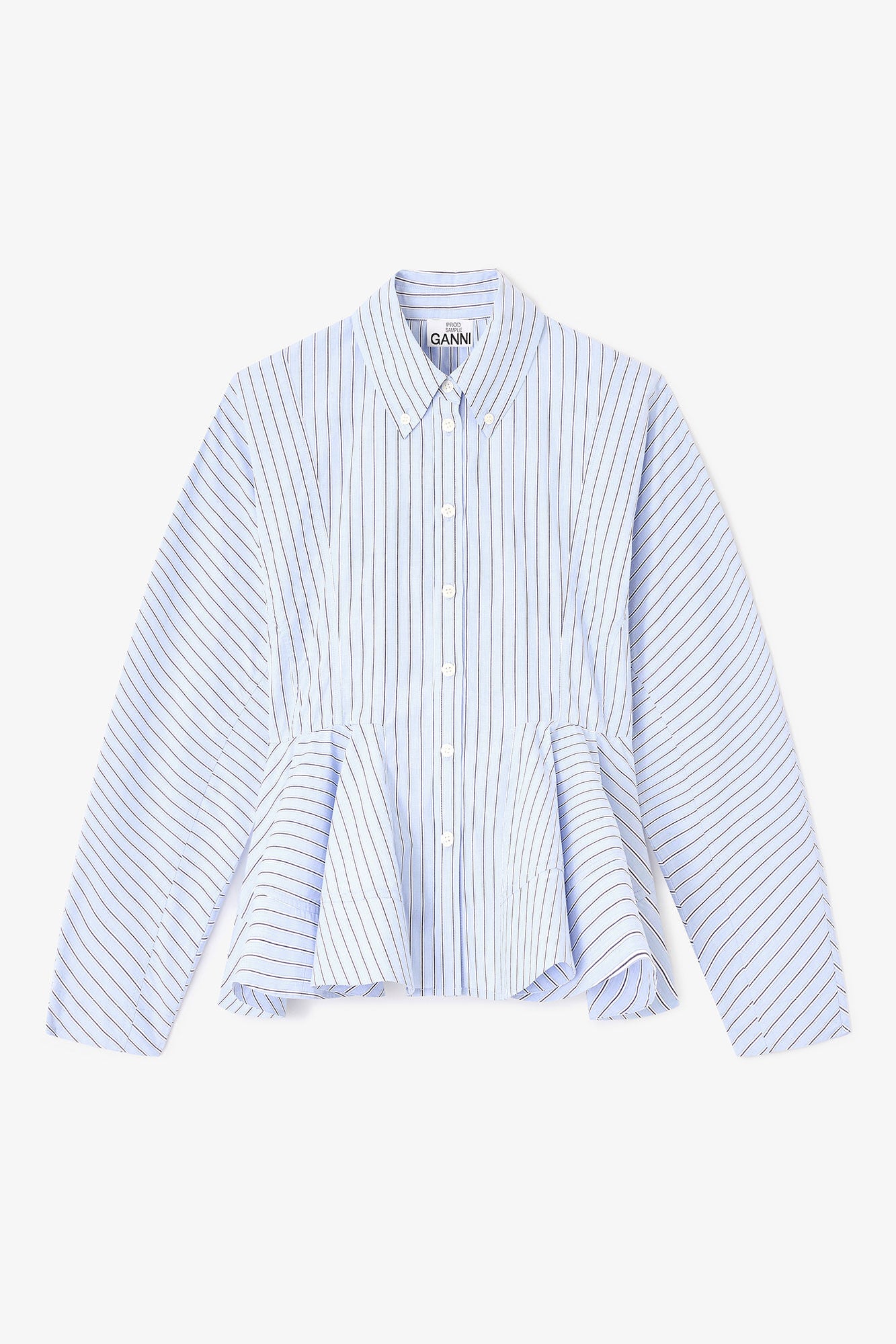 Chemise péplum à rayures bleues