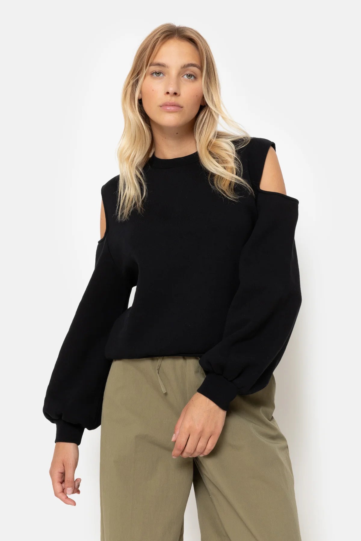 KARATE cutout shoulders sweat