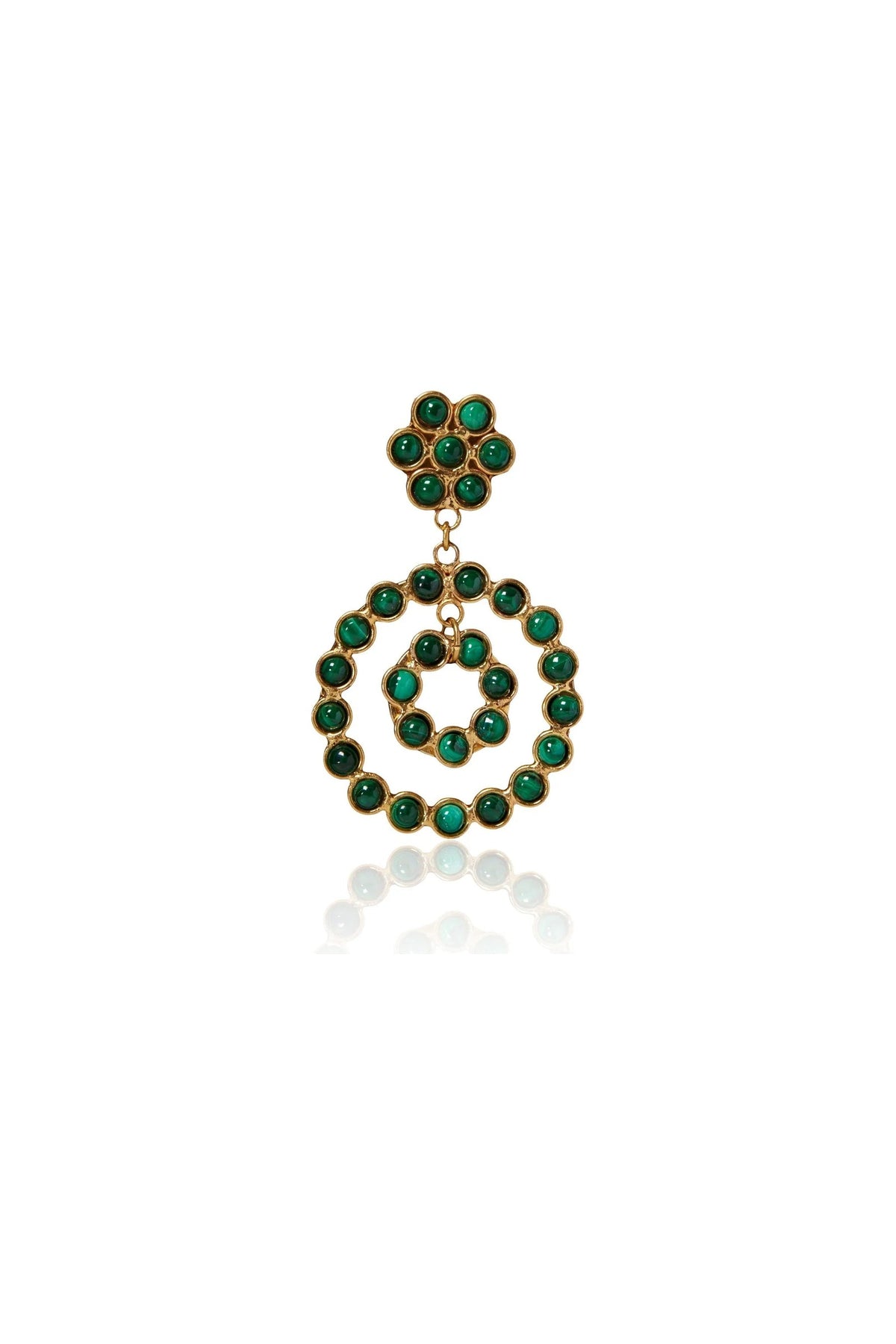 Boucles d'oreilles Flower Candies Malachite vert
