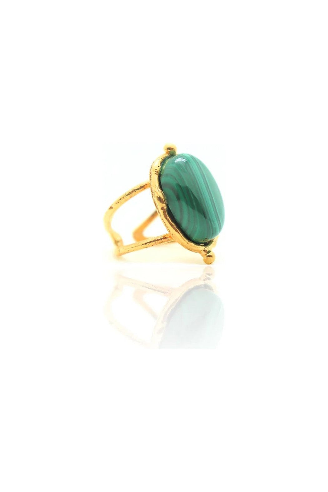 Bague Grande ovale malachite