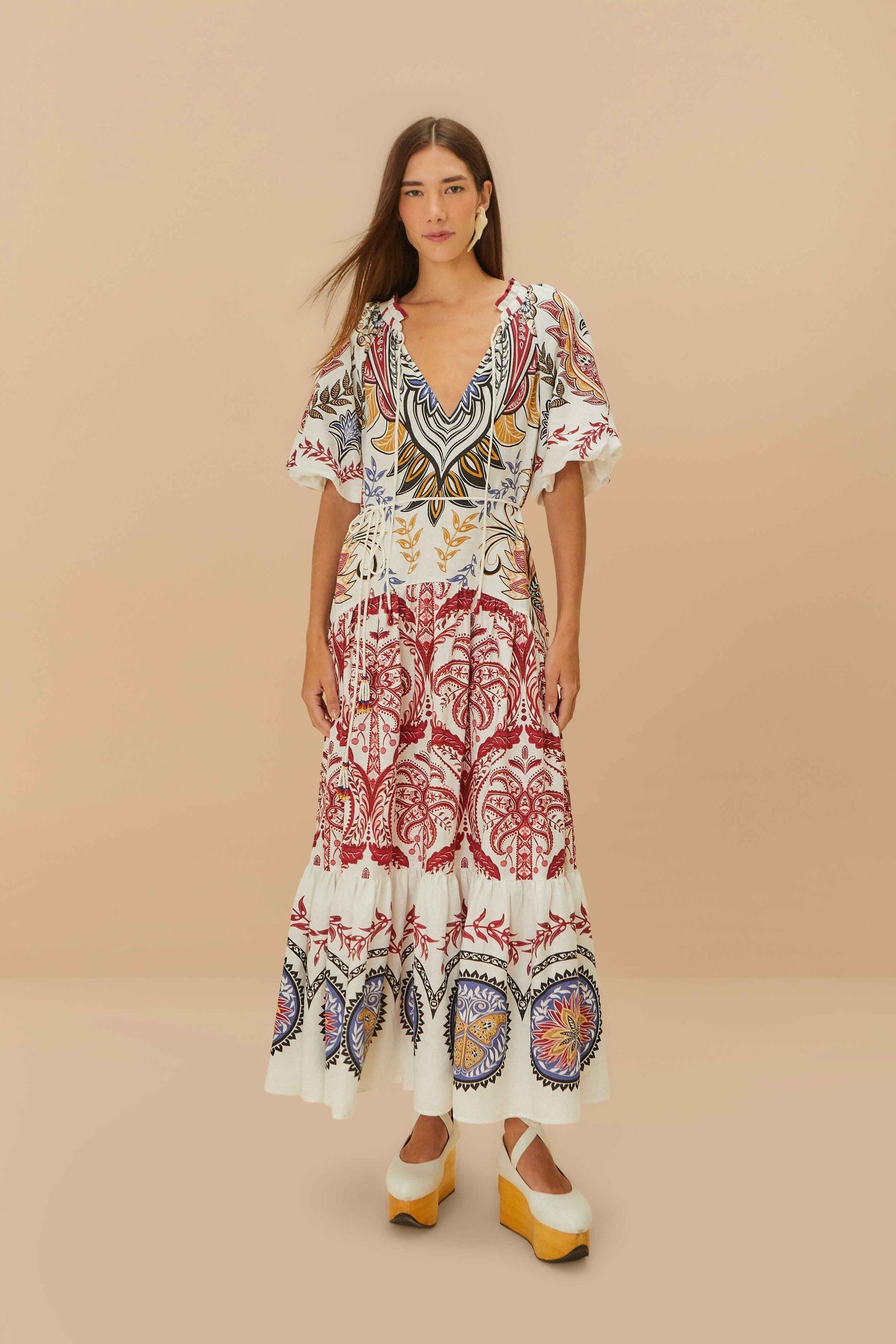 Robe Maxi dress tropical camafeu boho glam