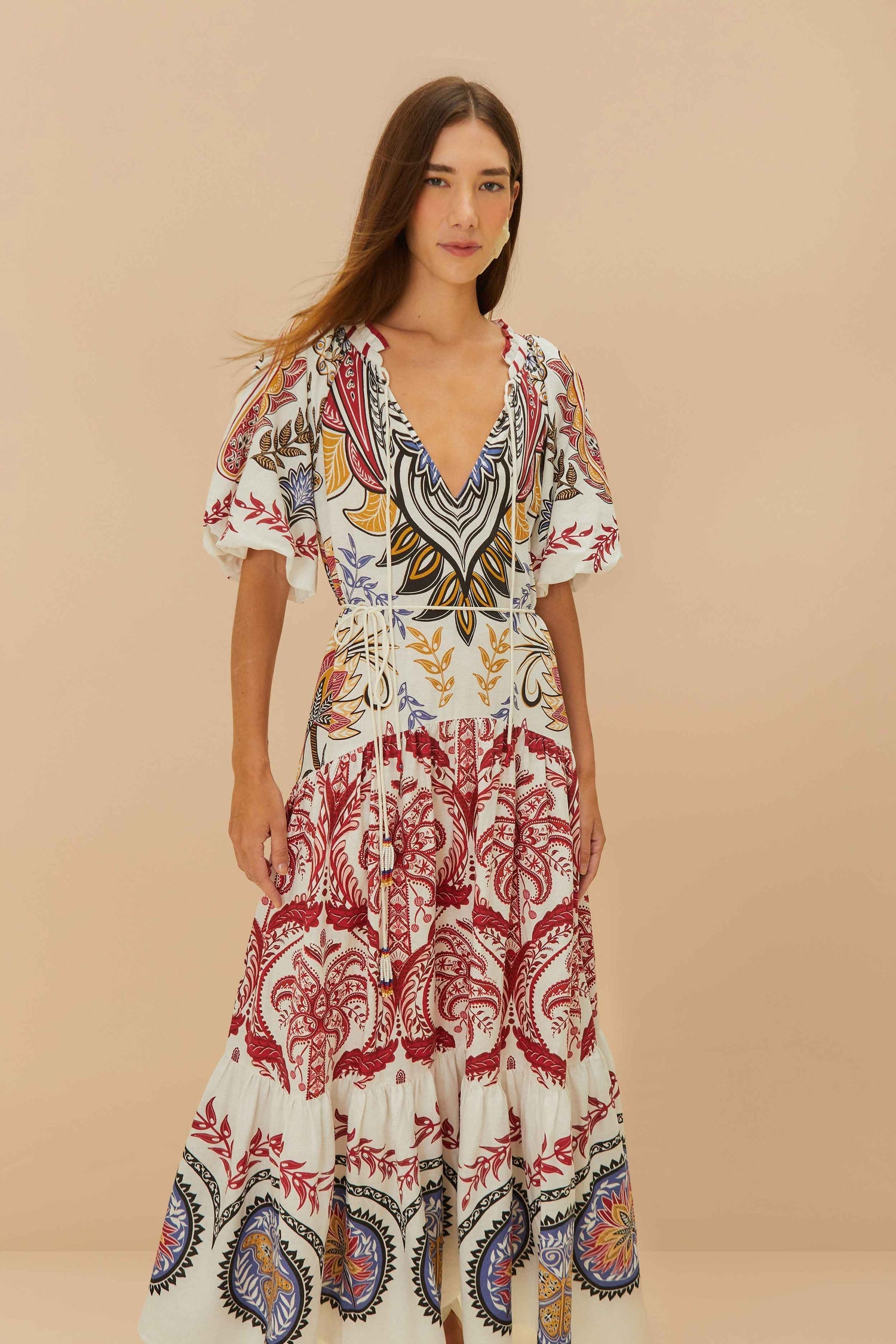 Robe Maxi dress tropical camafeu boho glam