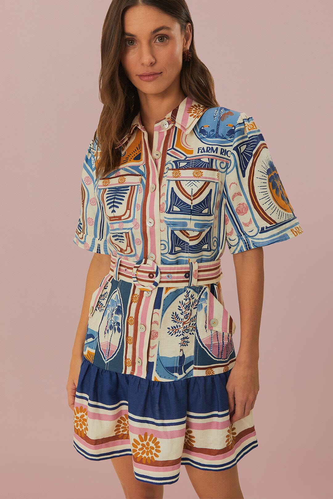 Robe mini print cerrado