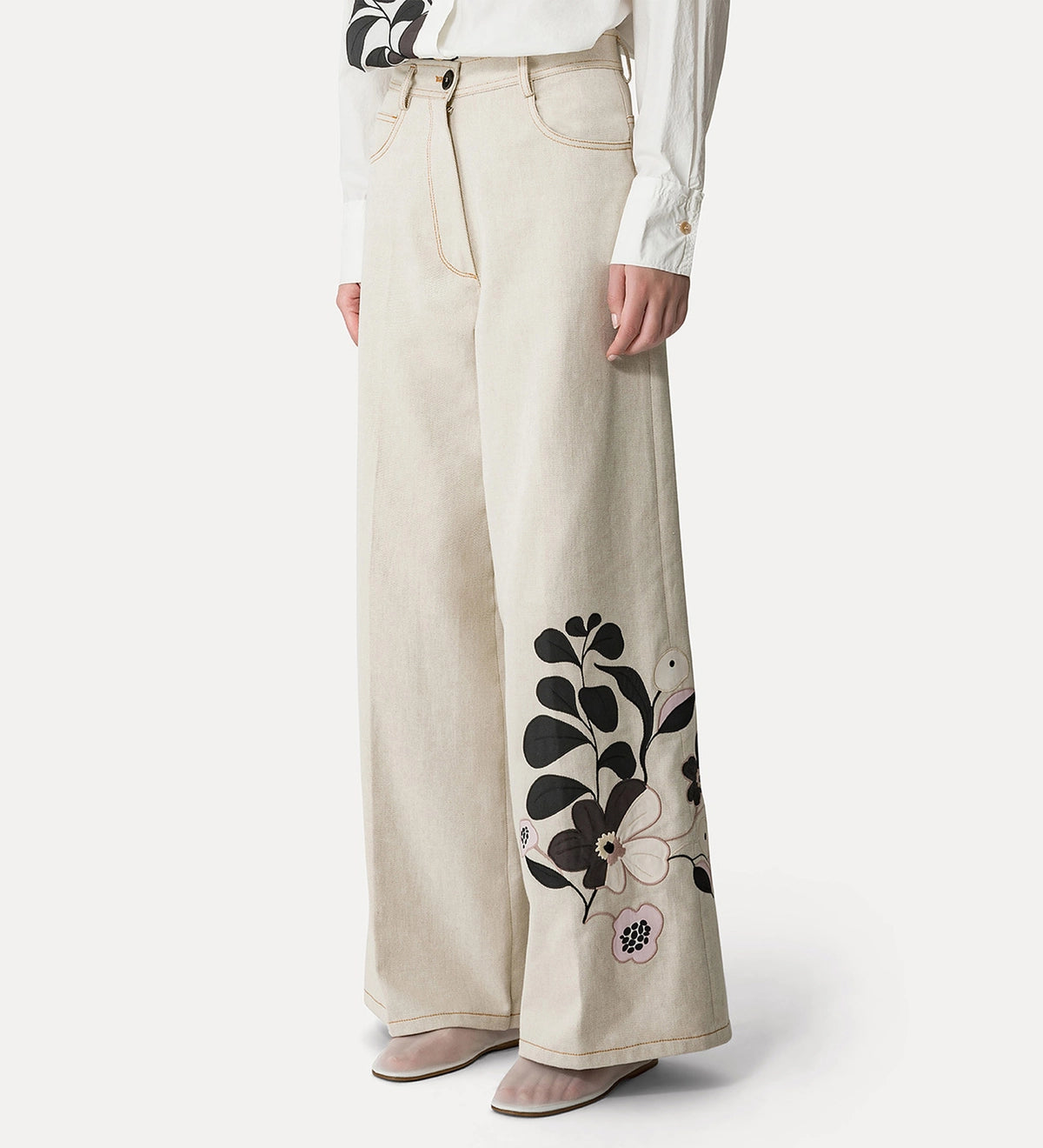 Pantalon en coton beige