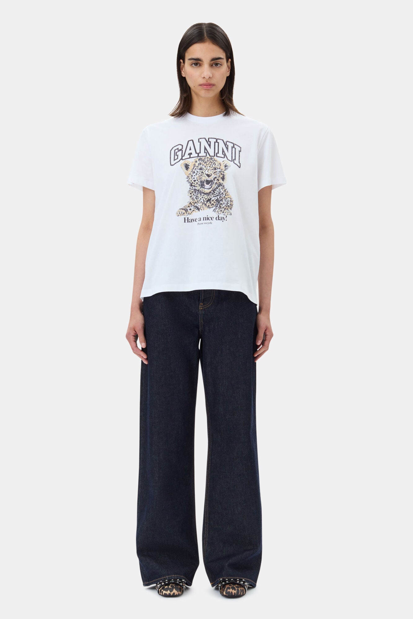 T-shirt GANNI Léopard