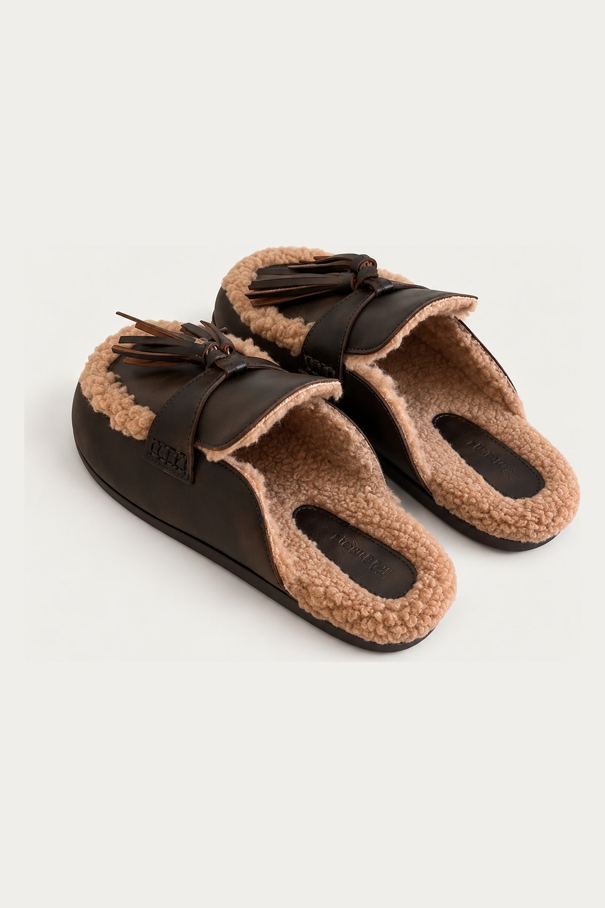 Mules RANCH en cuir fourrées