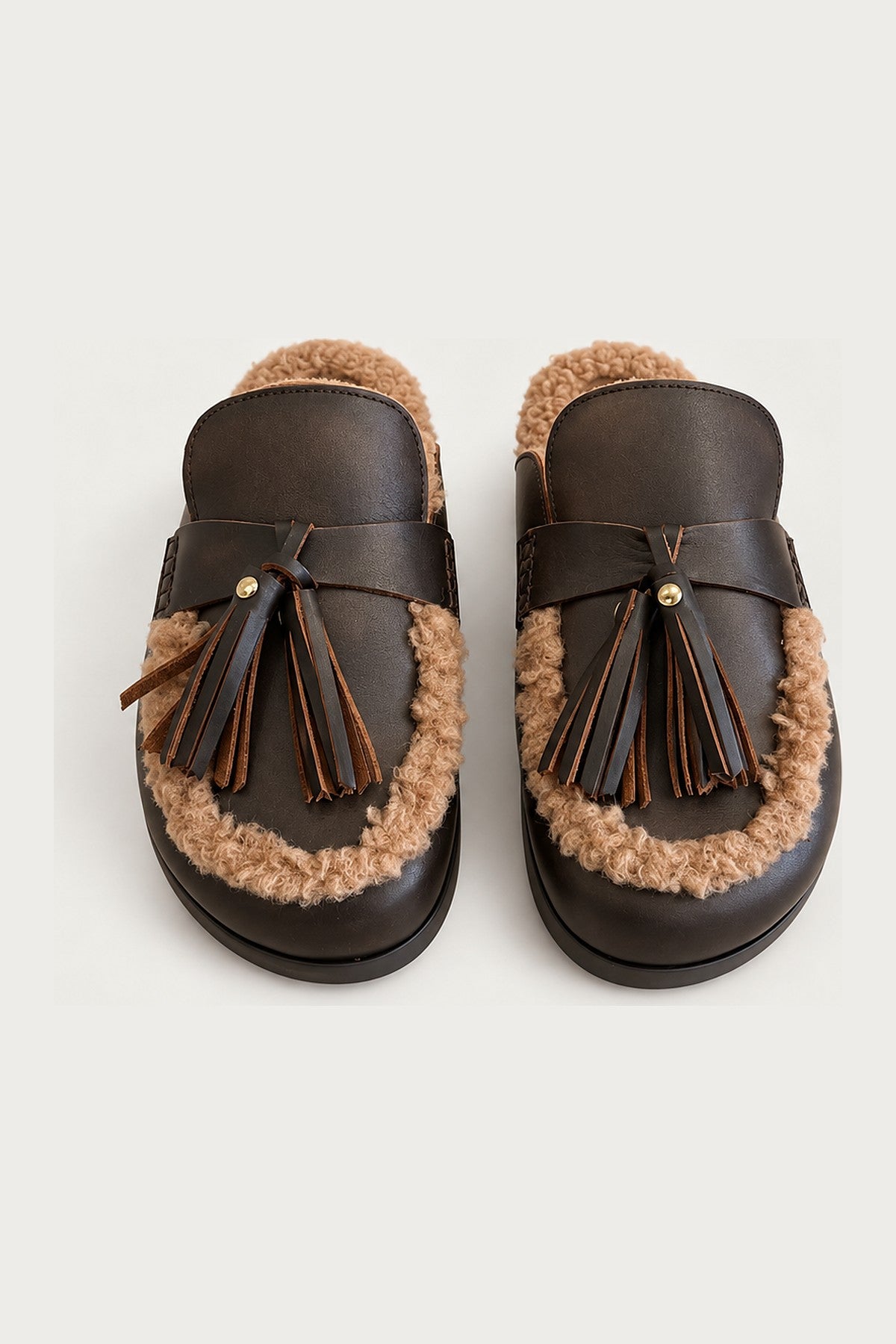 Mules RANCH en cuir fourrées