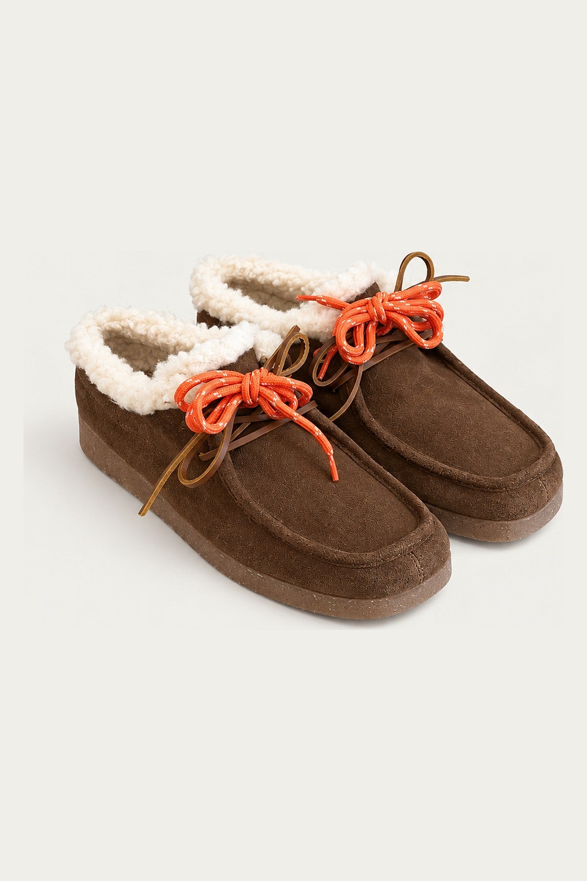 Fur-lined suede mules DOLOMITI