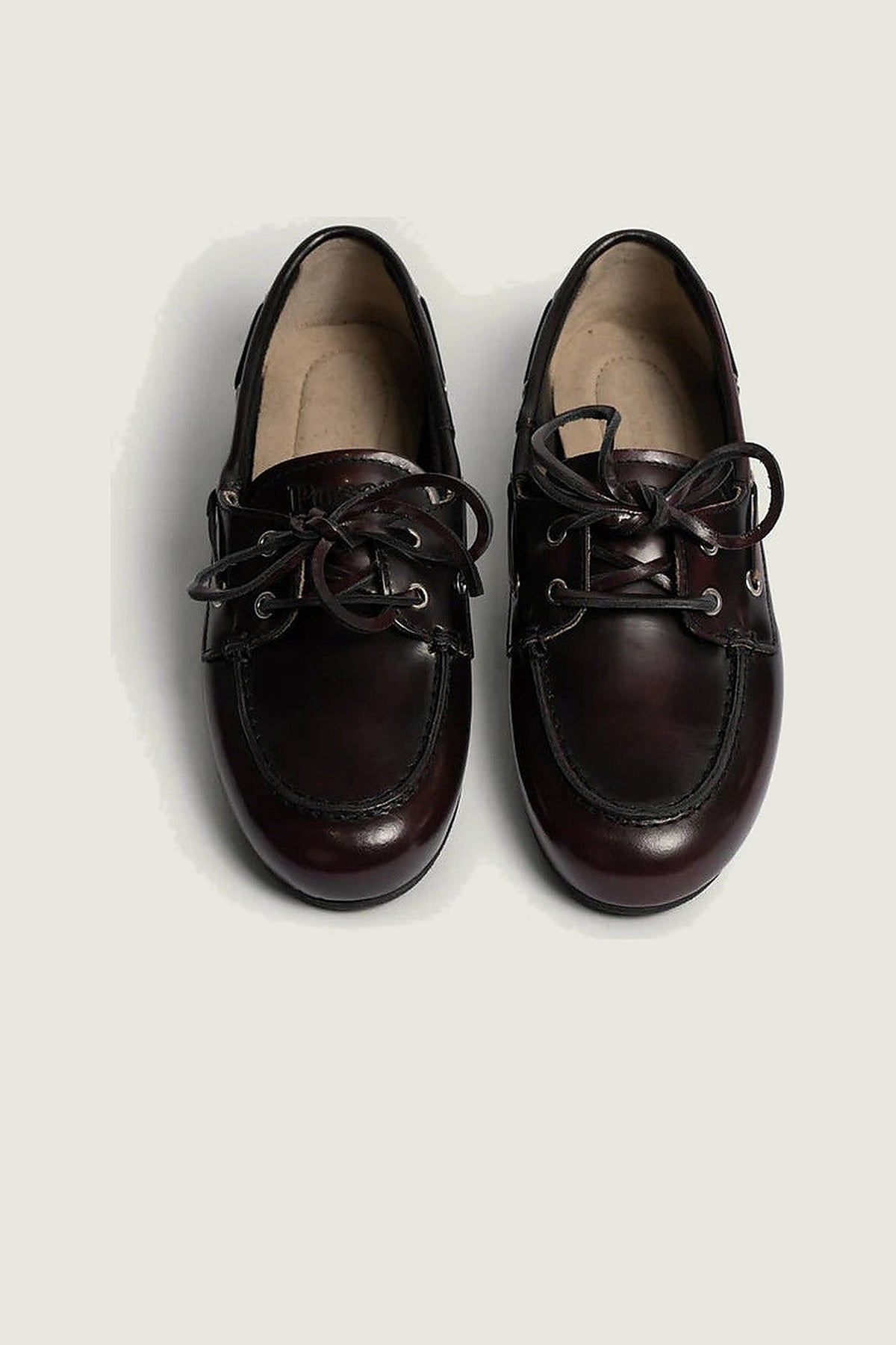 Mocassins en cuir vernis Posa, burgundy, paire vue de dessus