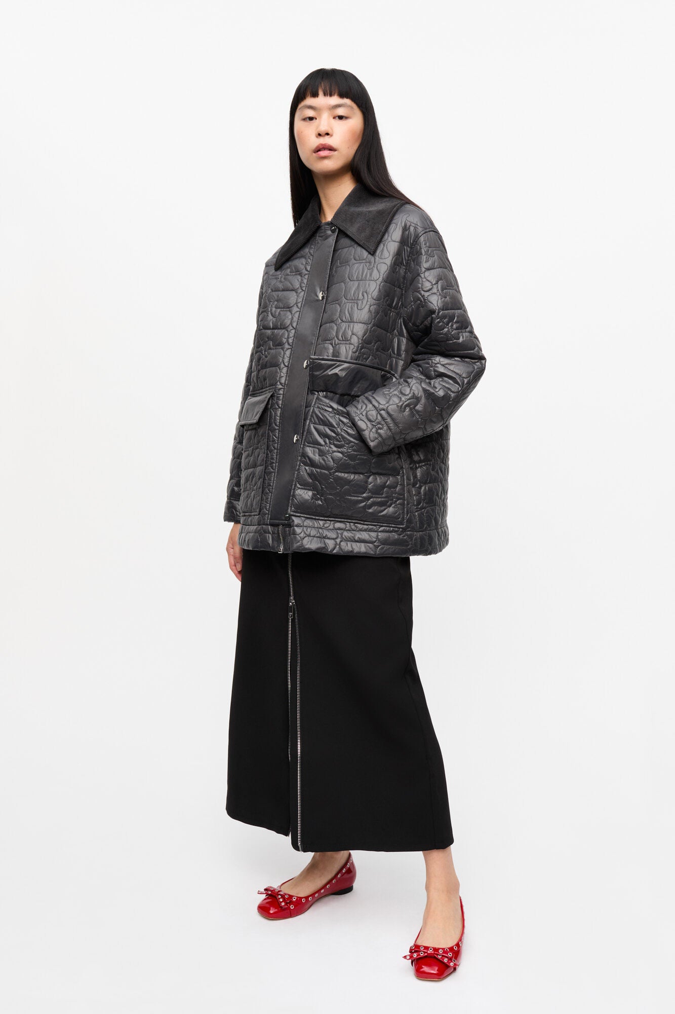 Veste mi-longue matelassée phantom