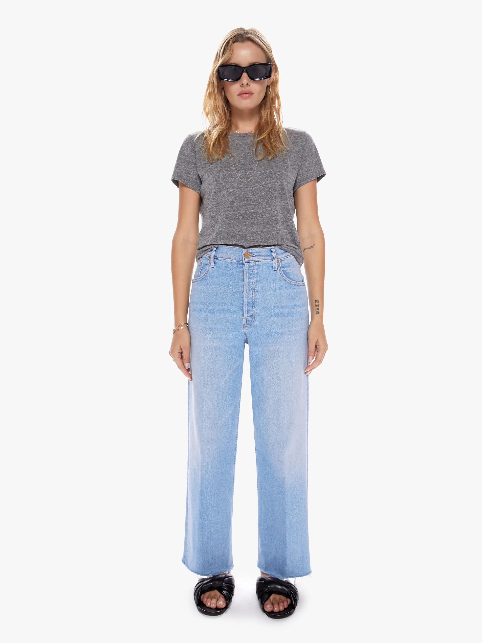 JEANS HIGH WAISTED SPINNER ANKLE FRAY
